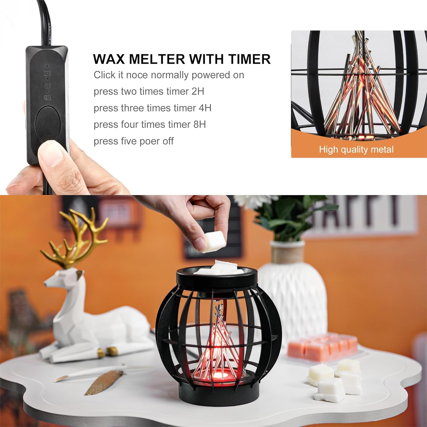 GXD Campfire Wax Warmer with Breathing Light
