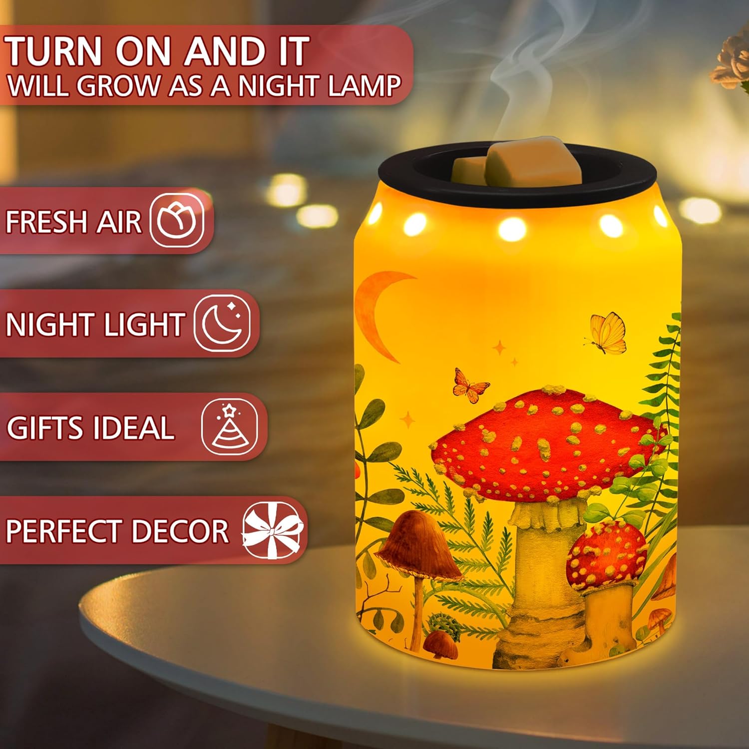 TEDDROP Mushroom Wax Melt Warmer Decor