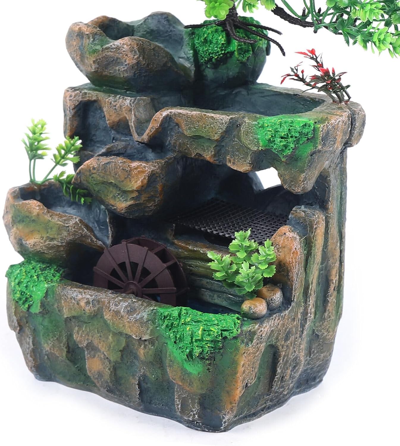 DDBESSIC Rockery Stream Tabletop Fountain with LED Light