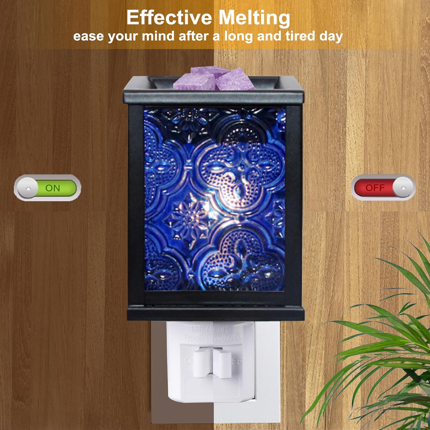Moroccan Wall Plug-In Electric Wax Melt Warmer with Night Light