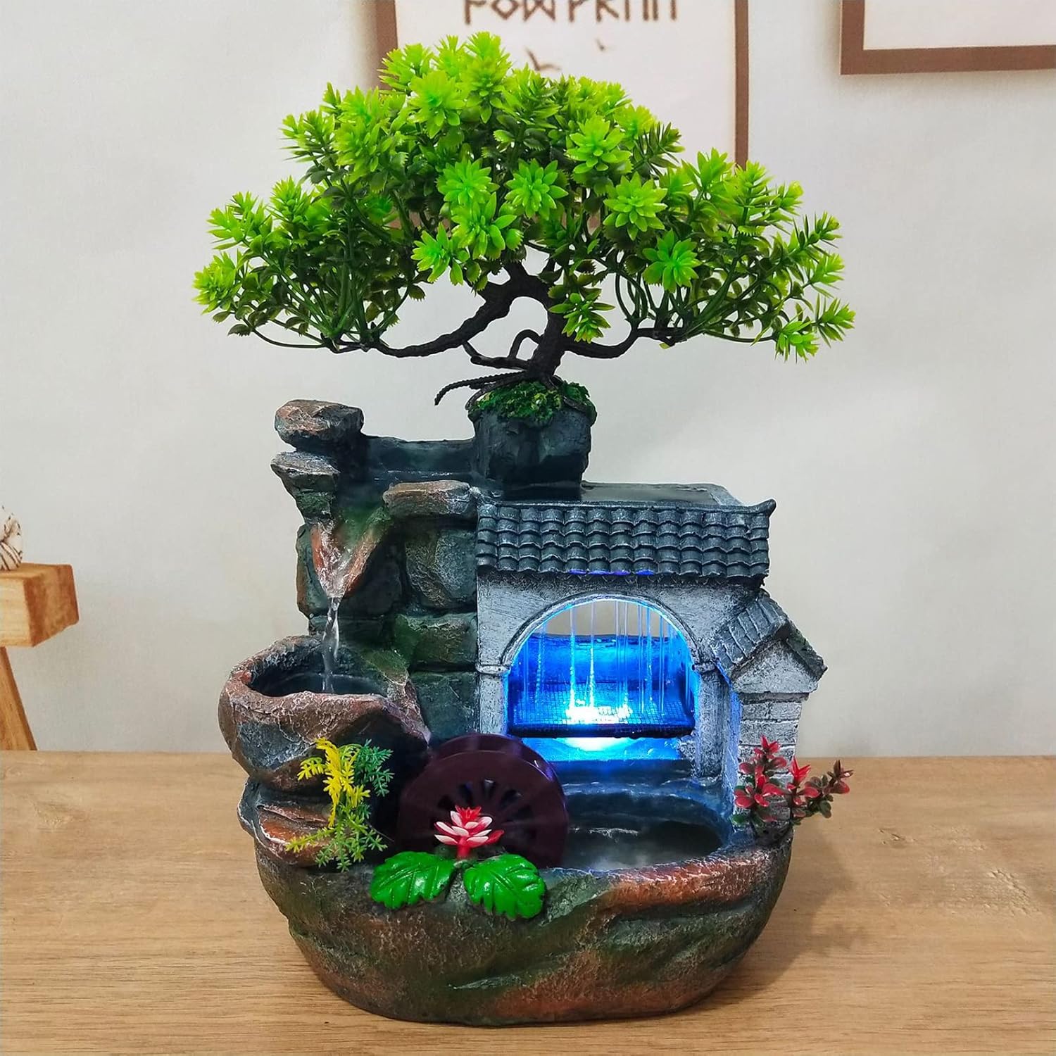 116 Inch Tabletop Fountain with LED Lights