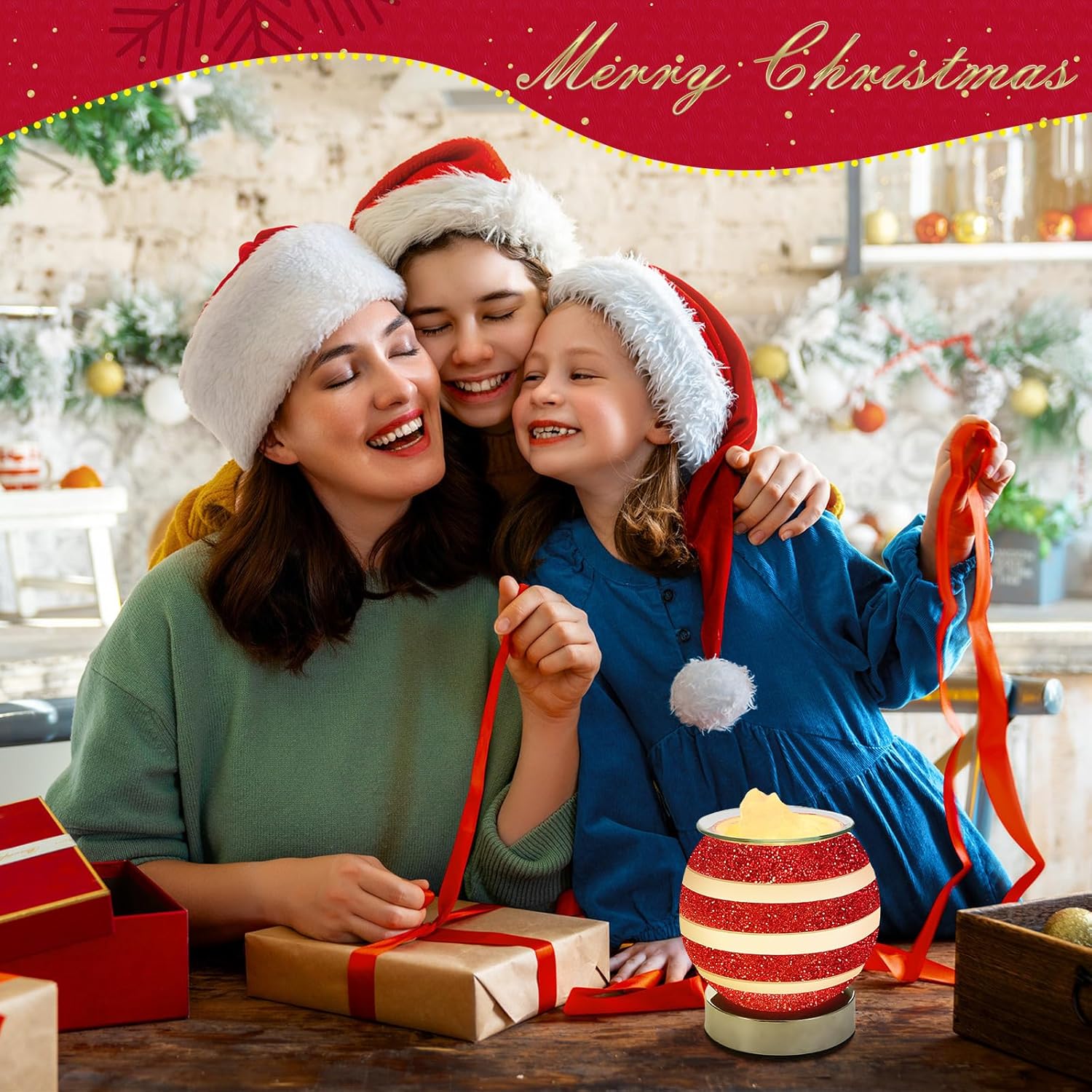 Christmas Wax Warmer with Dimmable Light