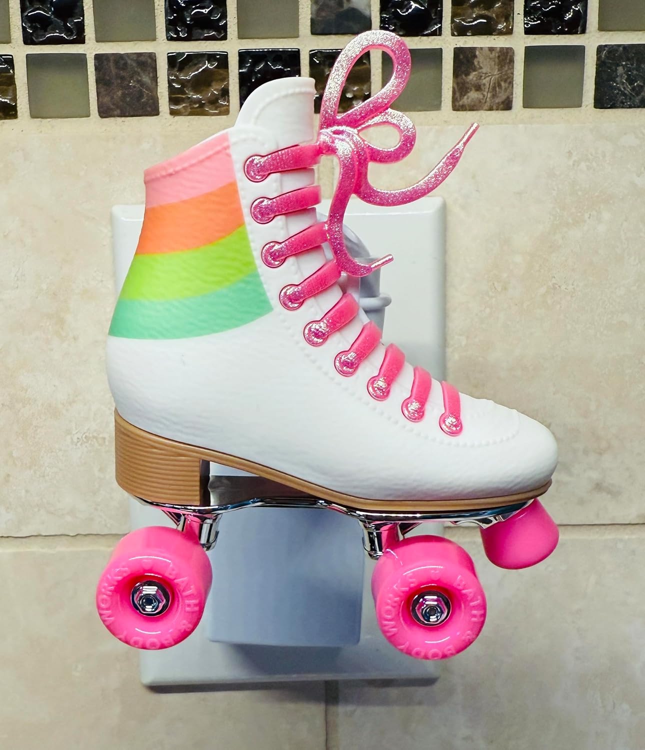 White Skate With Pink Wheels Adjustable Fragrance Plug