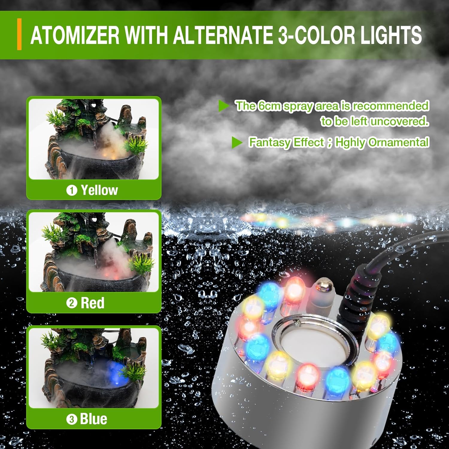 Indoor Tabletop Fountain Waterfall with LED Light