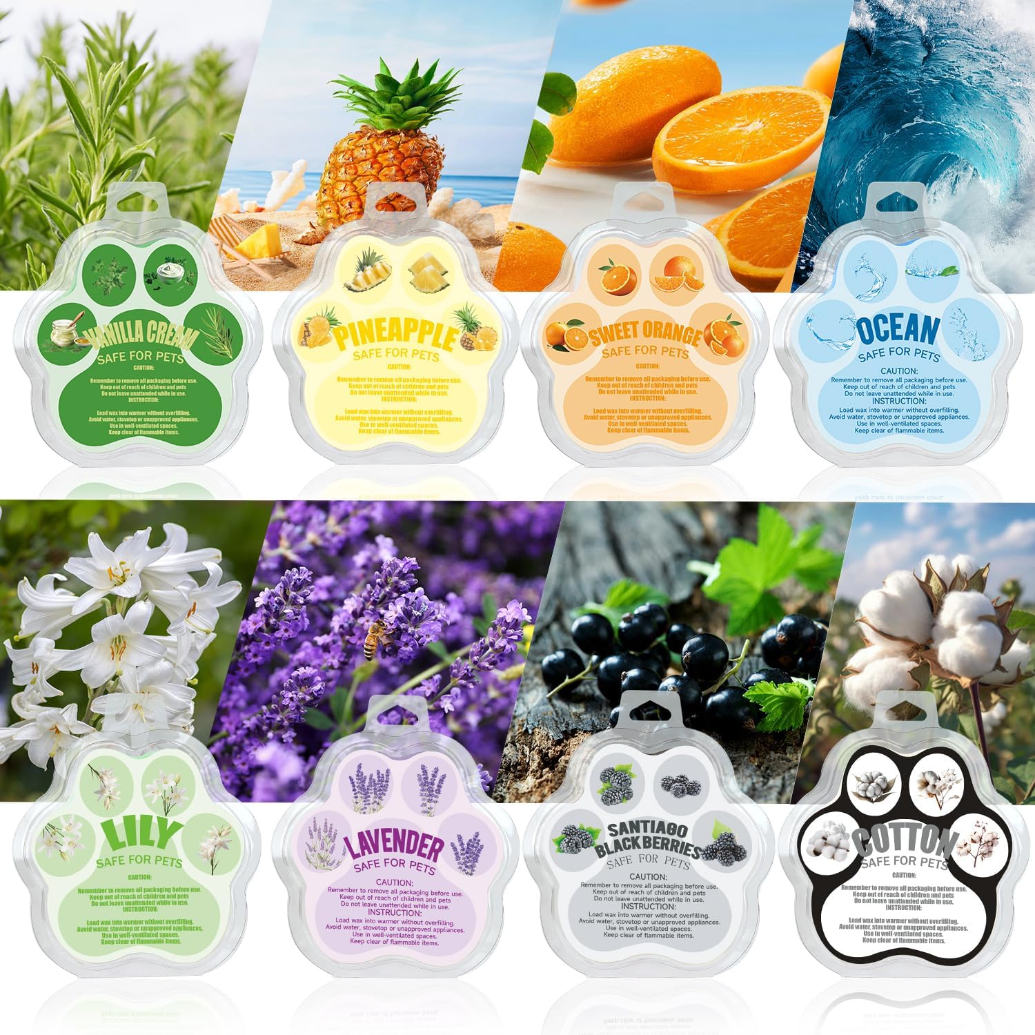 Amastika Wax Melts 8 Packs 8 Scent Cats Claw Fragrance Cubes