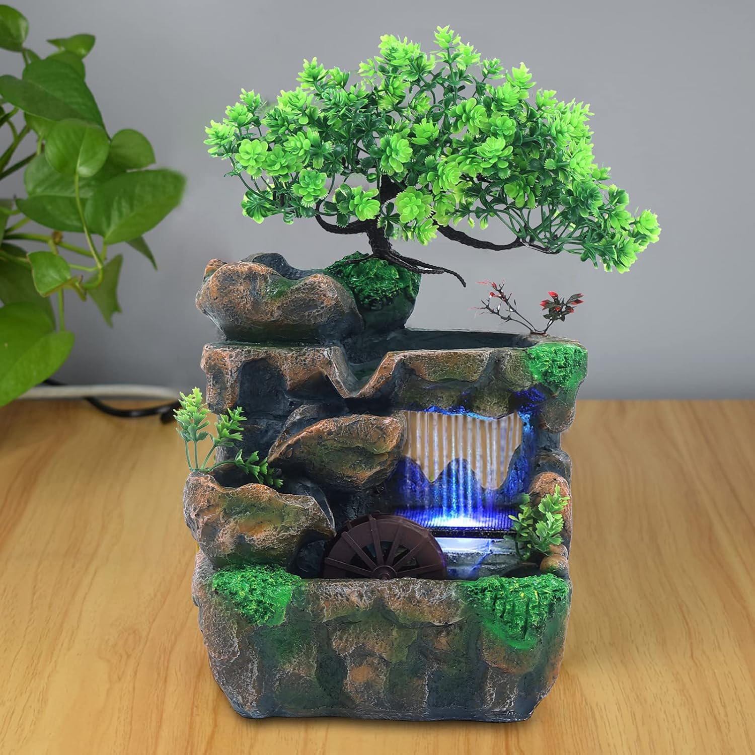 TFCFL Water Fountain with LED Light and Rock Design