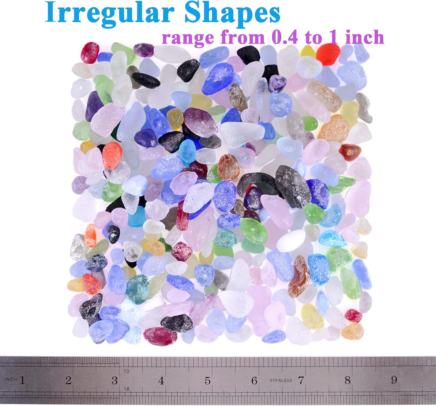 KINGOU Sea Glass Rocks 155 Ounce Frosted Candy Stones Vase Filler