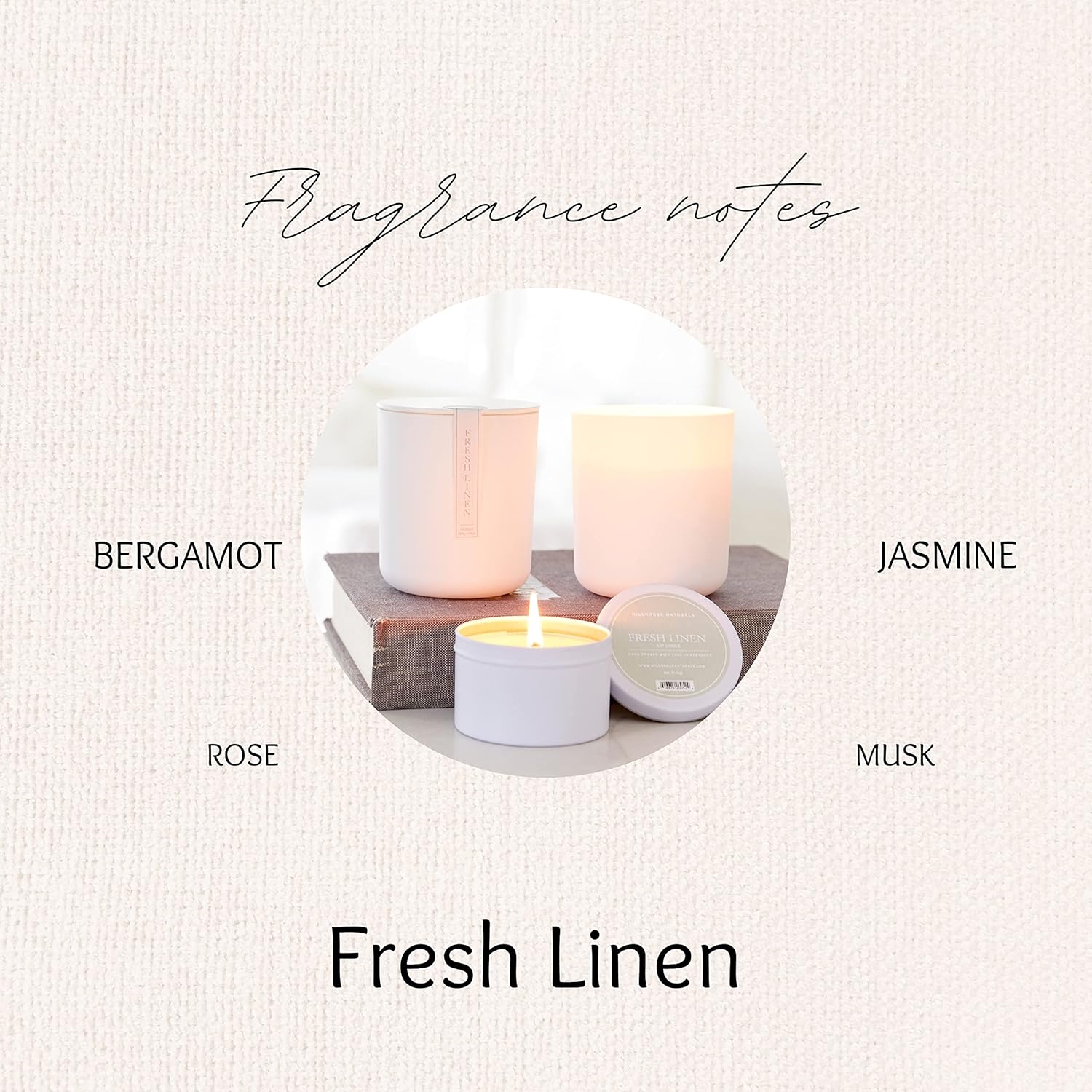 Hillhouse Naturals Fresh Linen Reed Diffuser Set