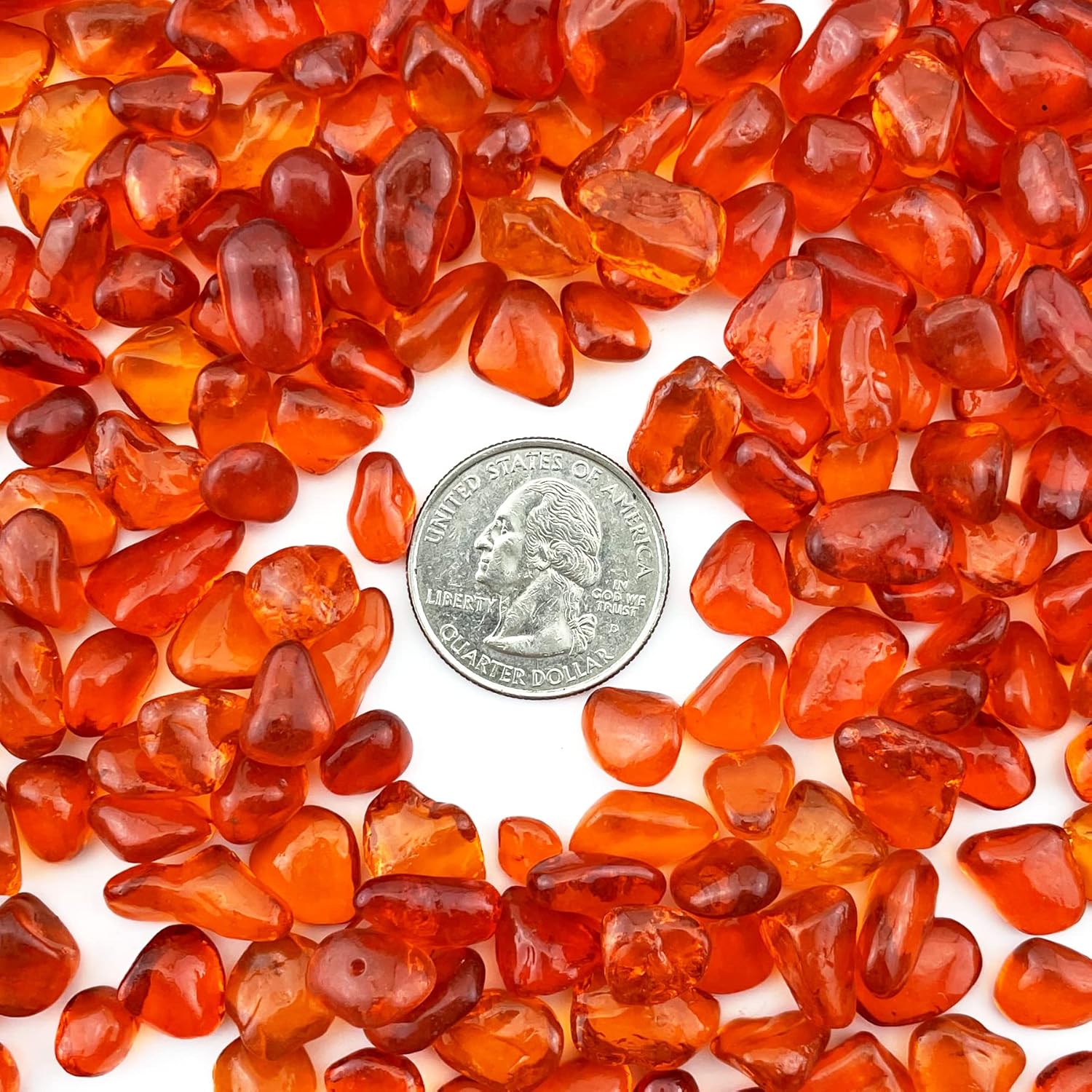 CYS EXCEL Red Orange Glass Vase Filler 10 LBS