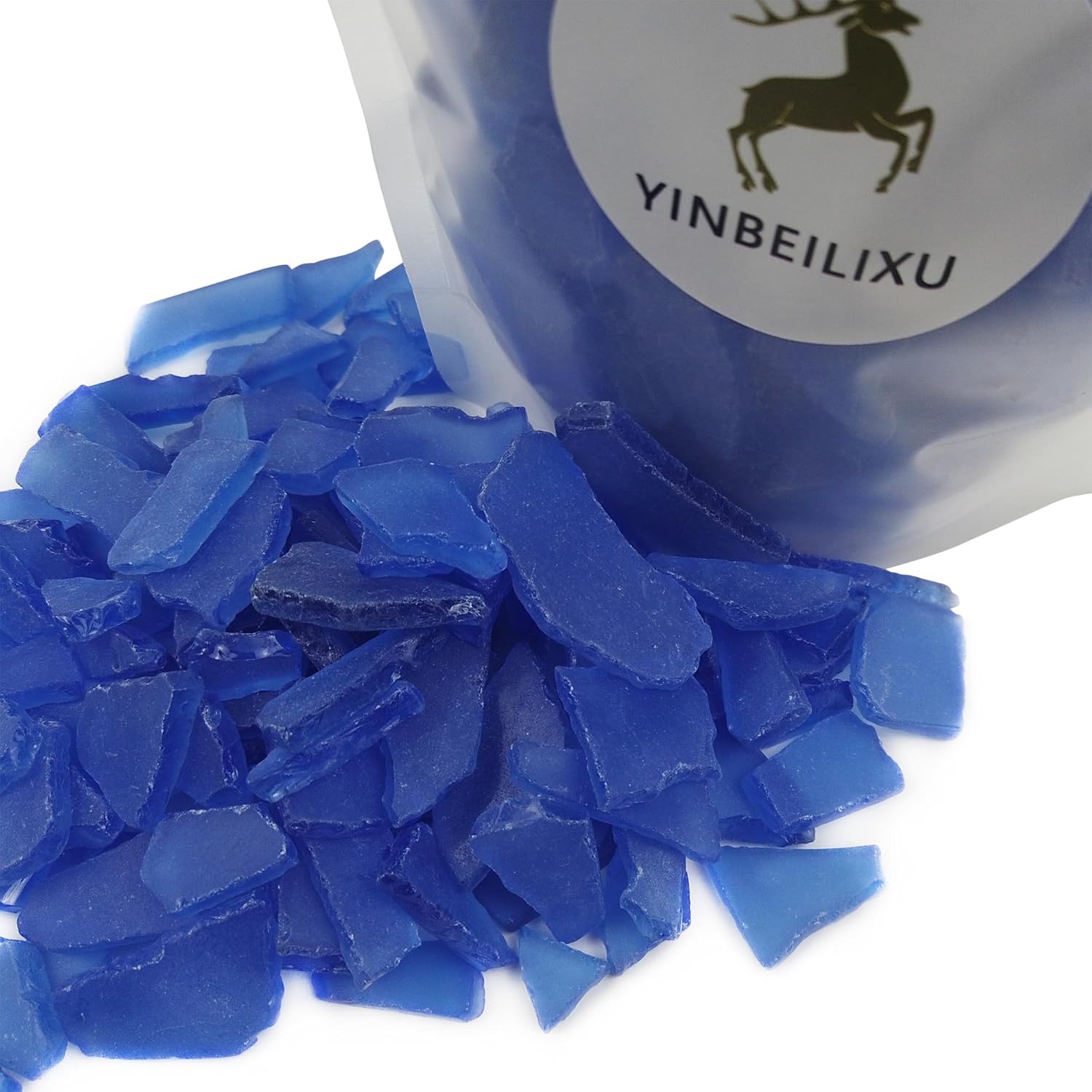 Blue Sea Glass for Crafts and Decor 13oz
