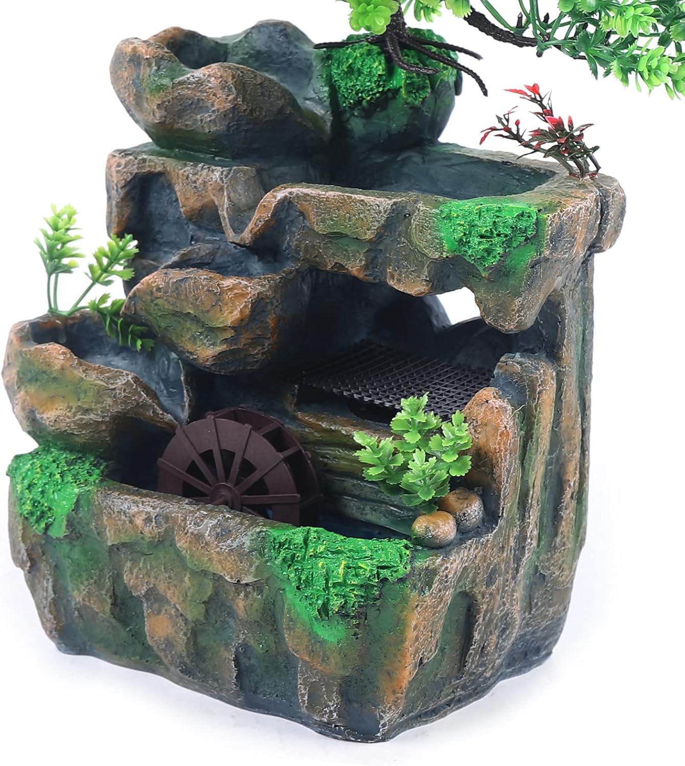 TFCFL Water Fountain with LED Light and Rock Design