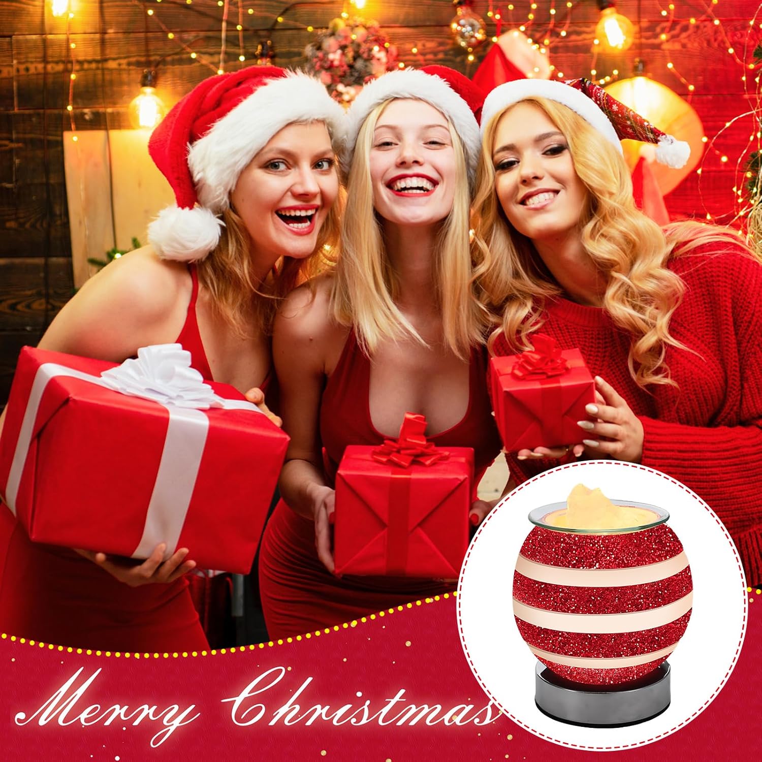 Christmas Wax Warmer with Dimmable Light