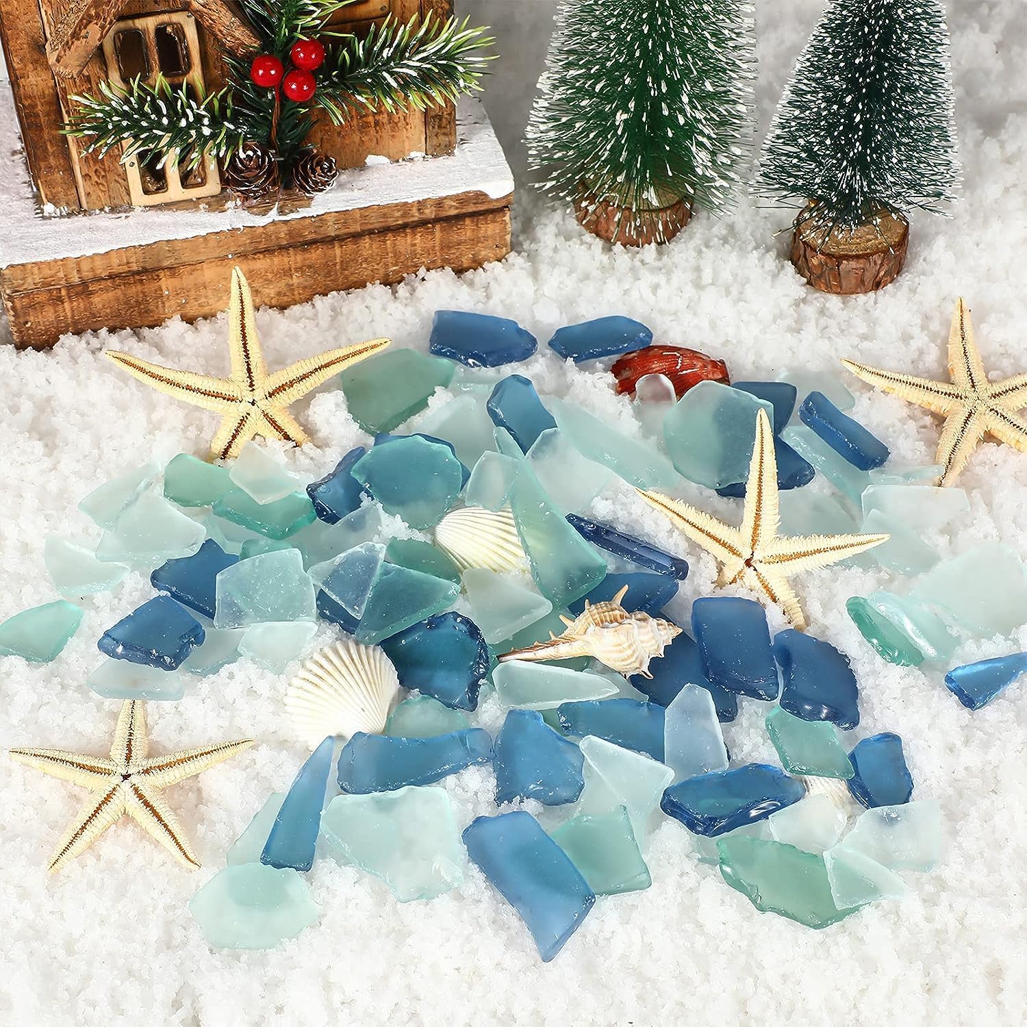 Sea Glass Vase Filler Crushed Decor 16 Oz