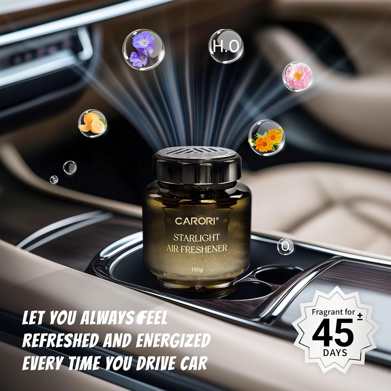 CARORI Car Air Freshener 53oz with Natural Essential Oils