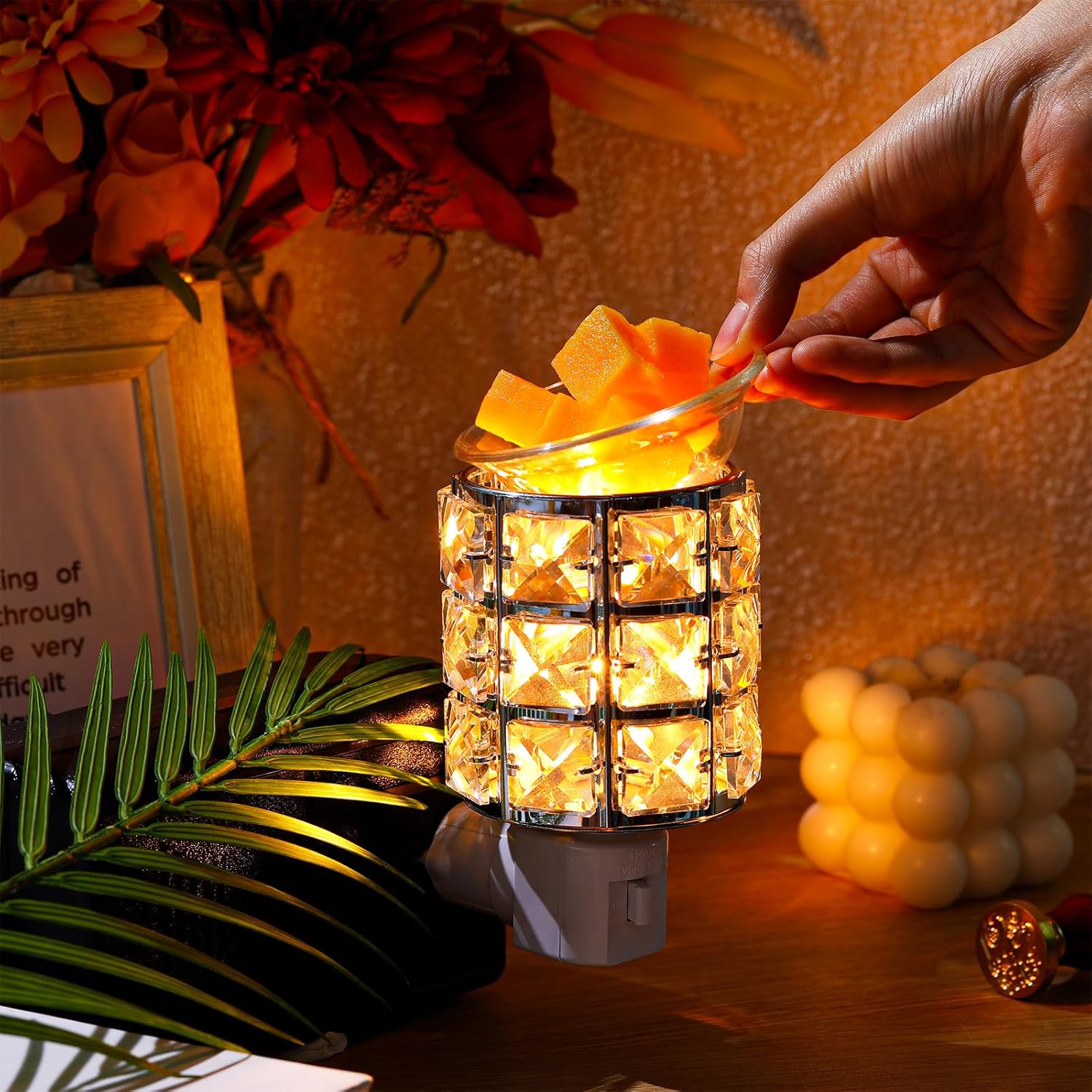 4 Pcs Wall Plug In Wax Warmer Crystal Fragrance Diffuser