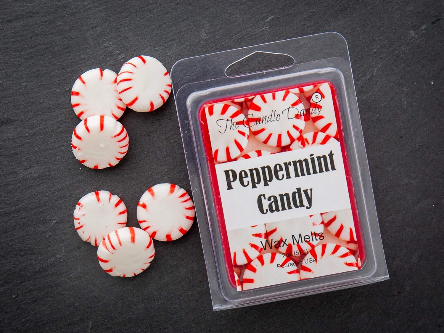 Peppermint Candy Scented Wax Melts - 6 Cubes 2 Ounces