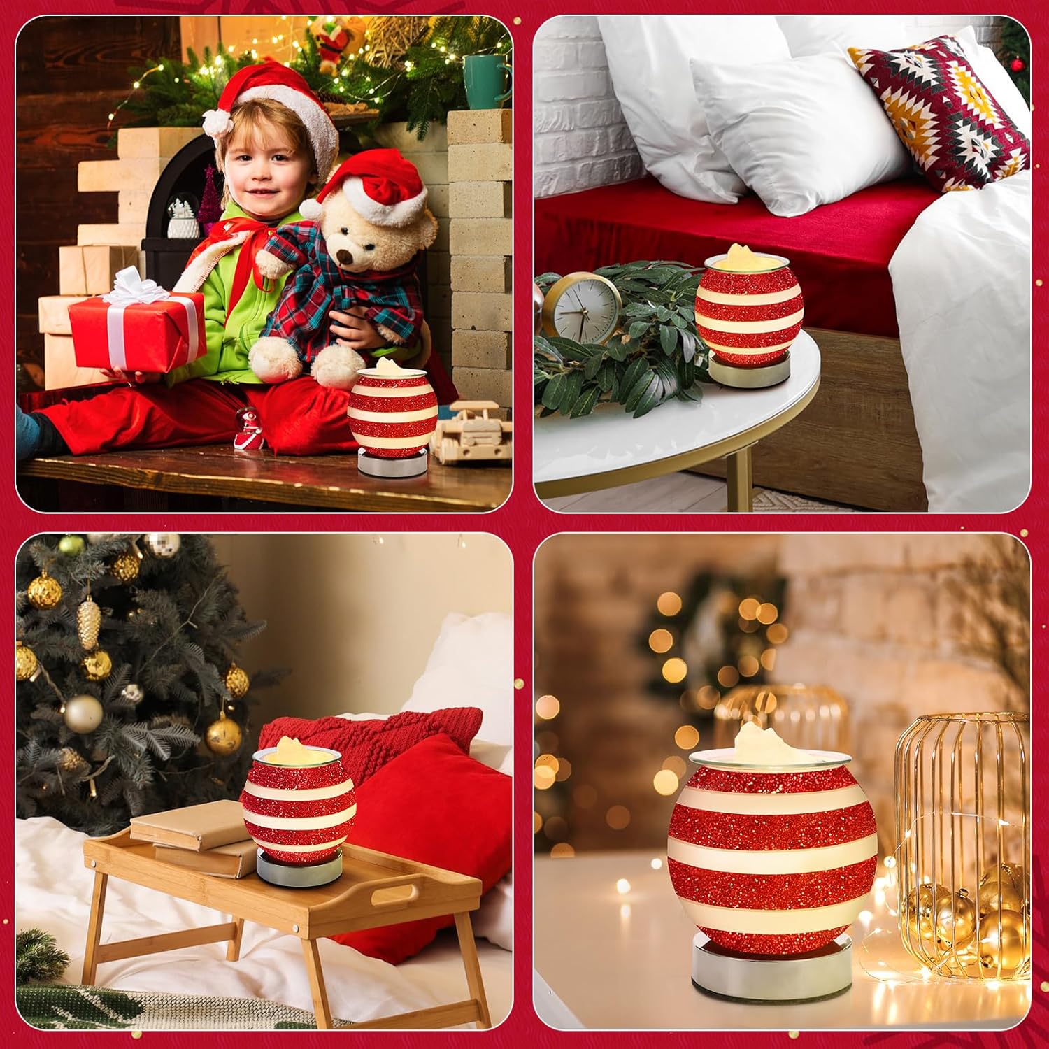 Christmas Wax Warmer with Dimmable Light