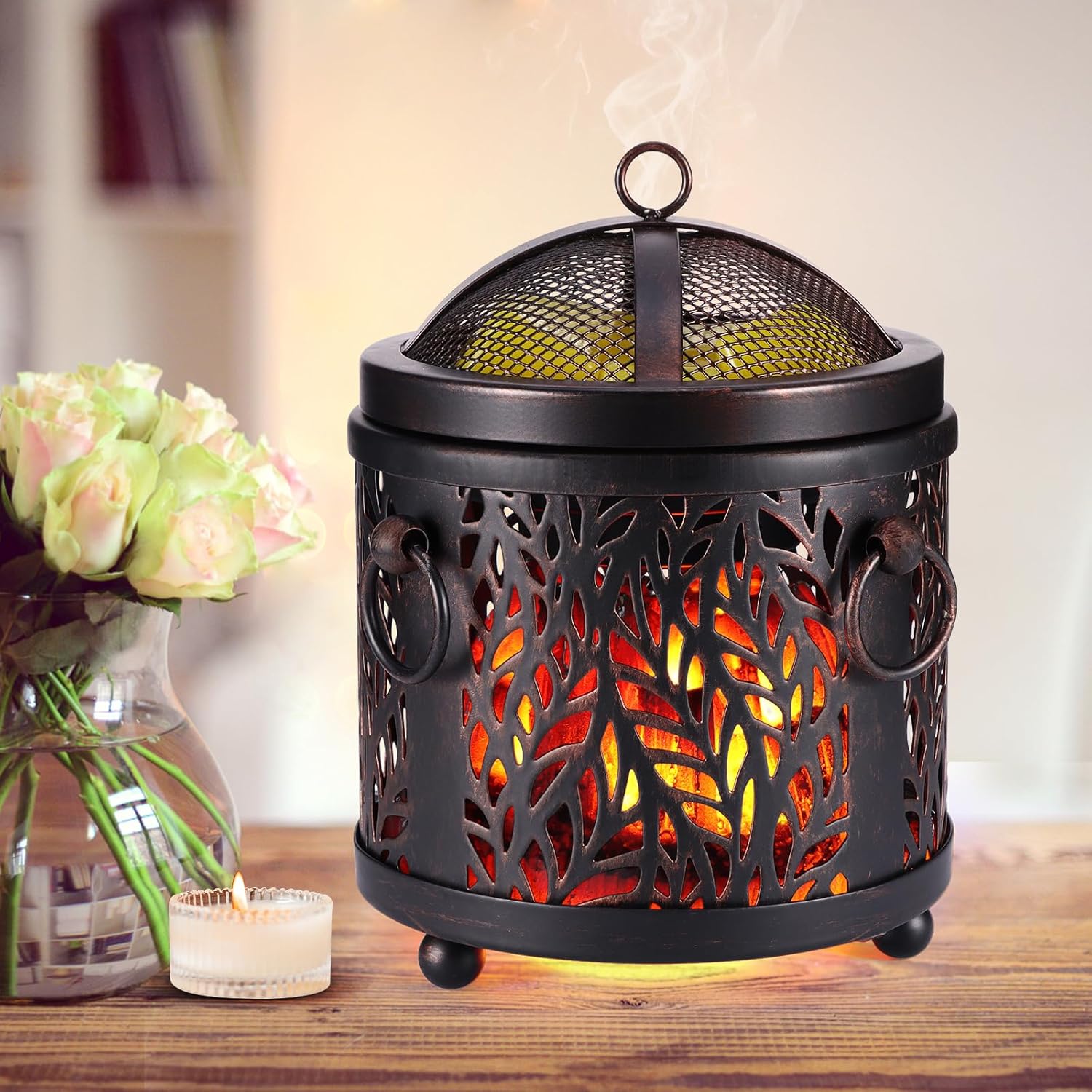 4-in-1 Full Metal Electric Wax Melter with Leaf Design