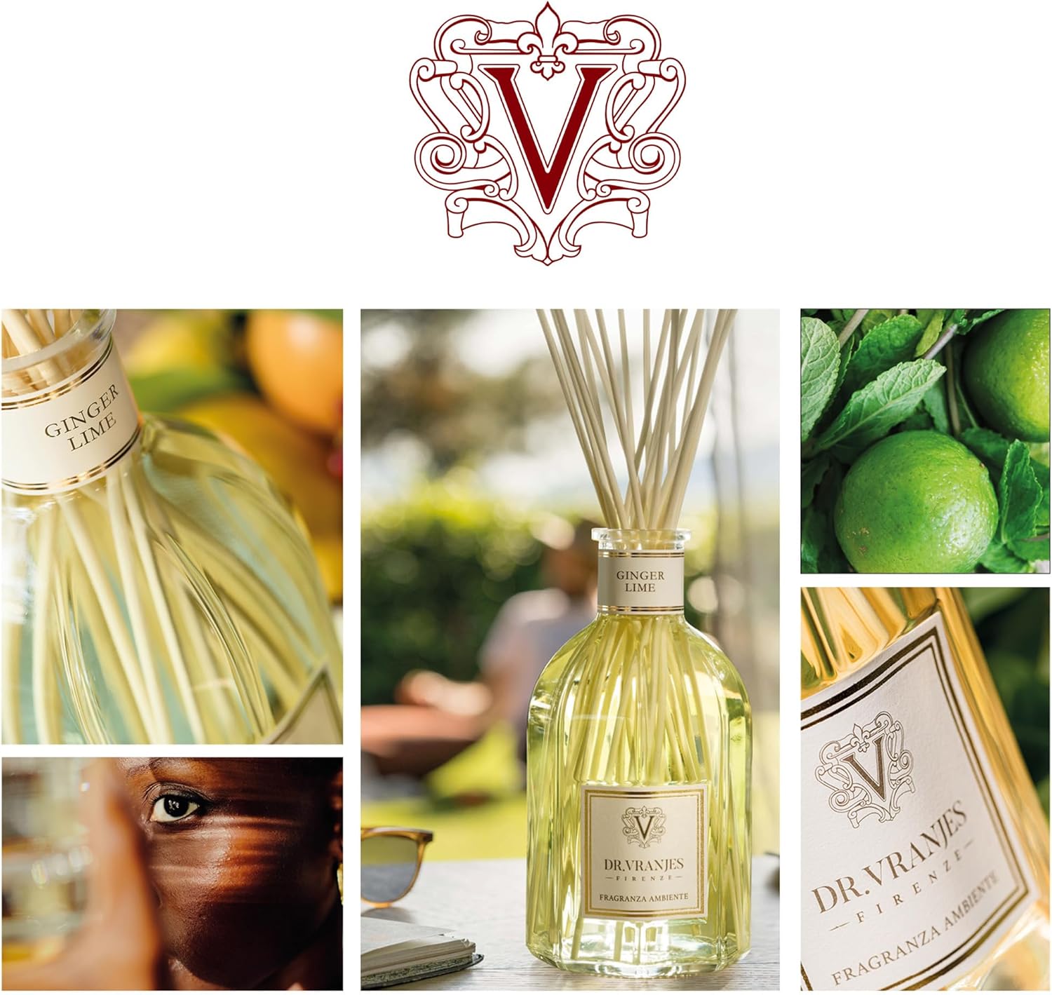 Dr Vranjes Ginger Lime 250ml Diffuser with 3 White Sticks