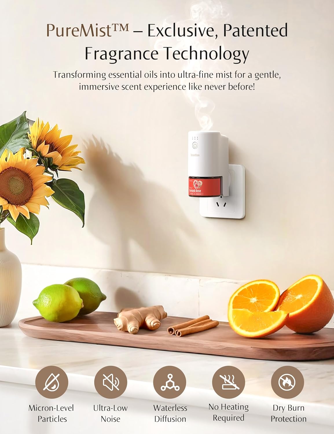SenseFlow SF101 Waterless Ultrasonic Diffuser - Capri Orange