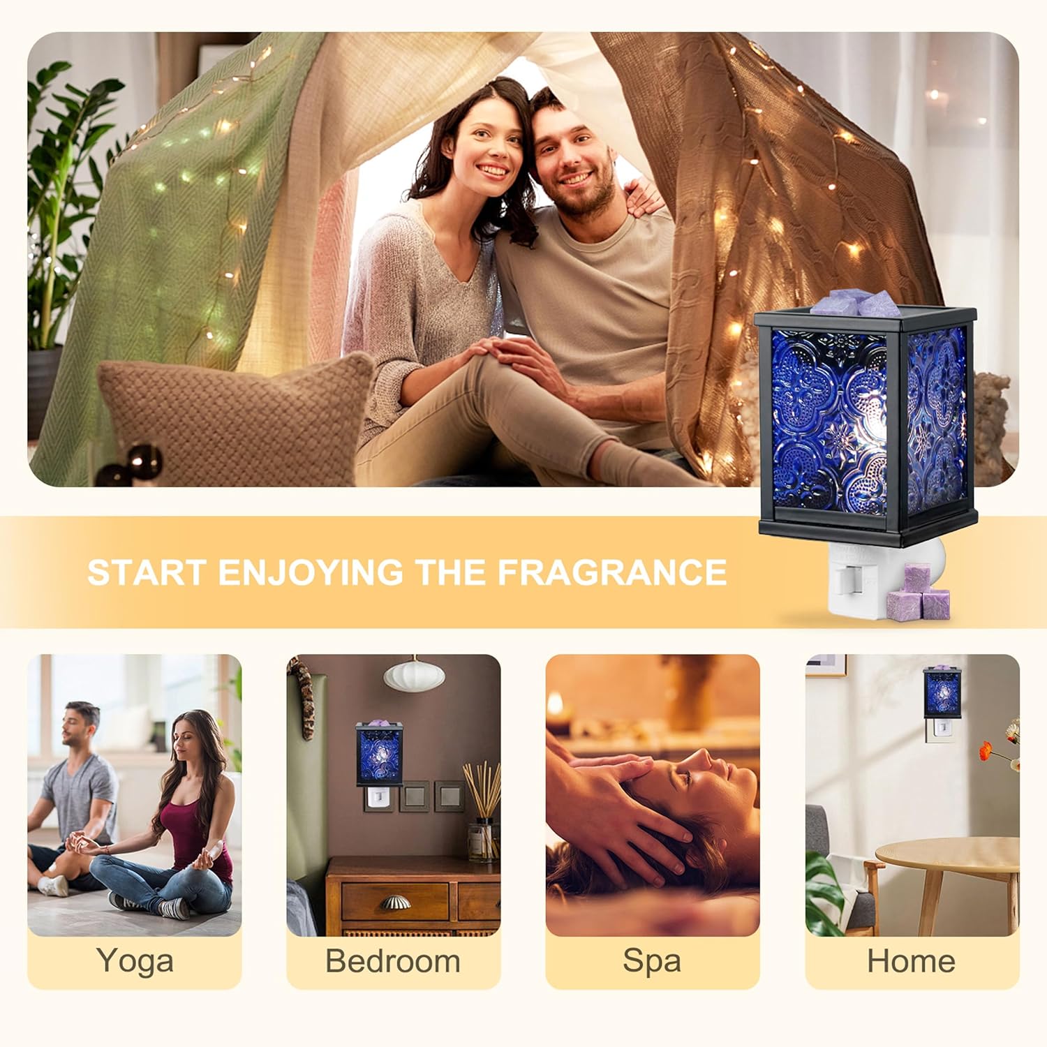 Moroccan Wall Plug-In Electric Wax Melt Warmer with Night Light