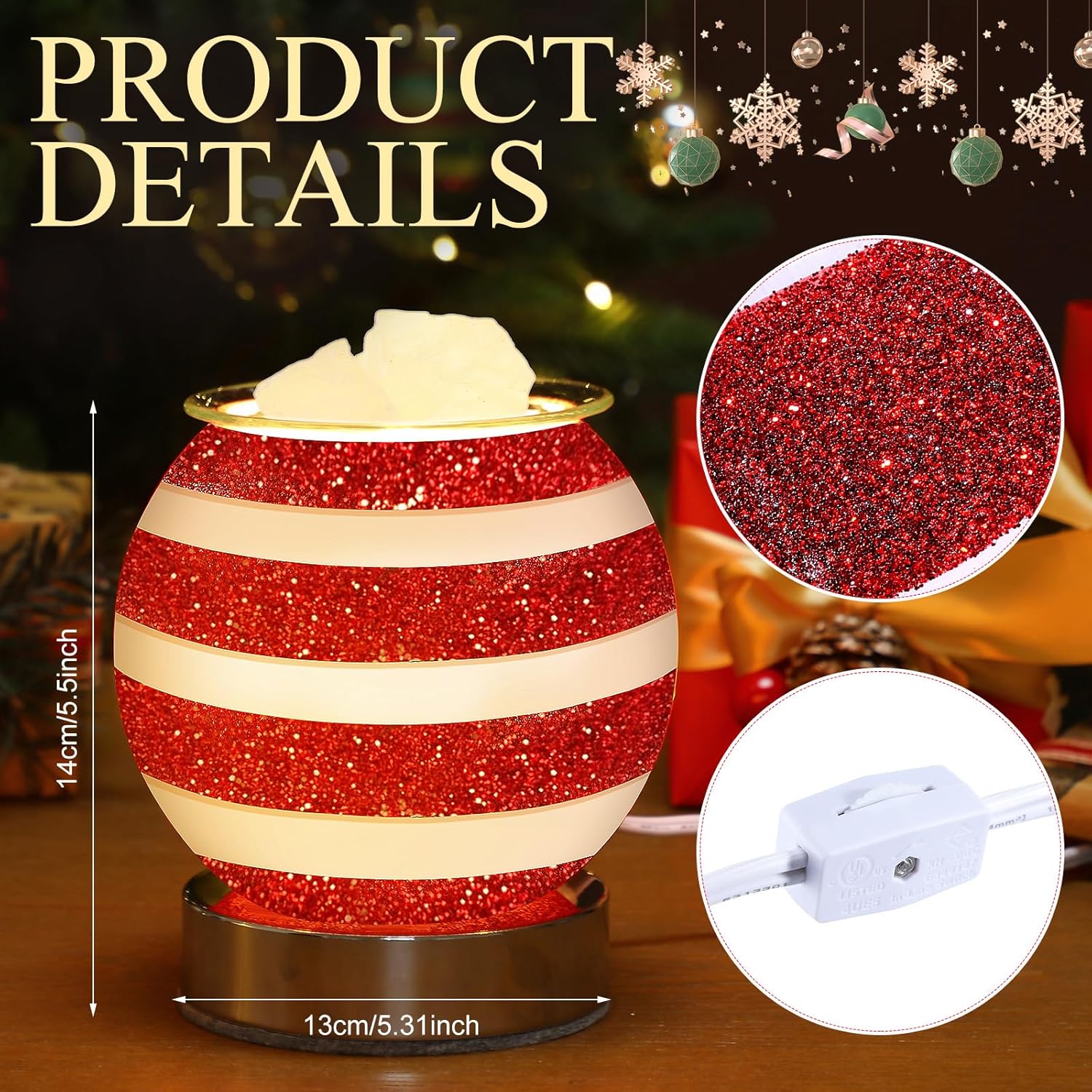 Christmas Wax Warmer with Dimmable Light