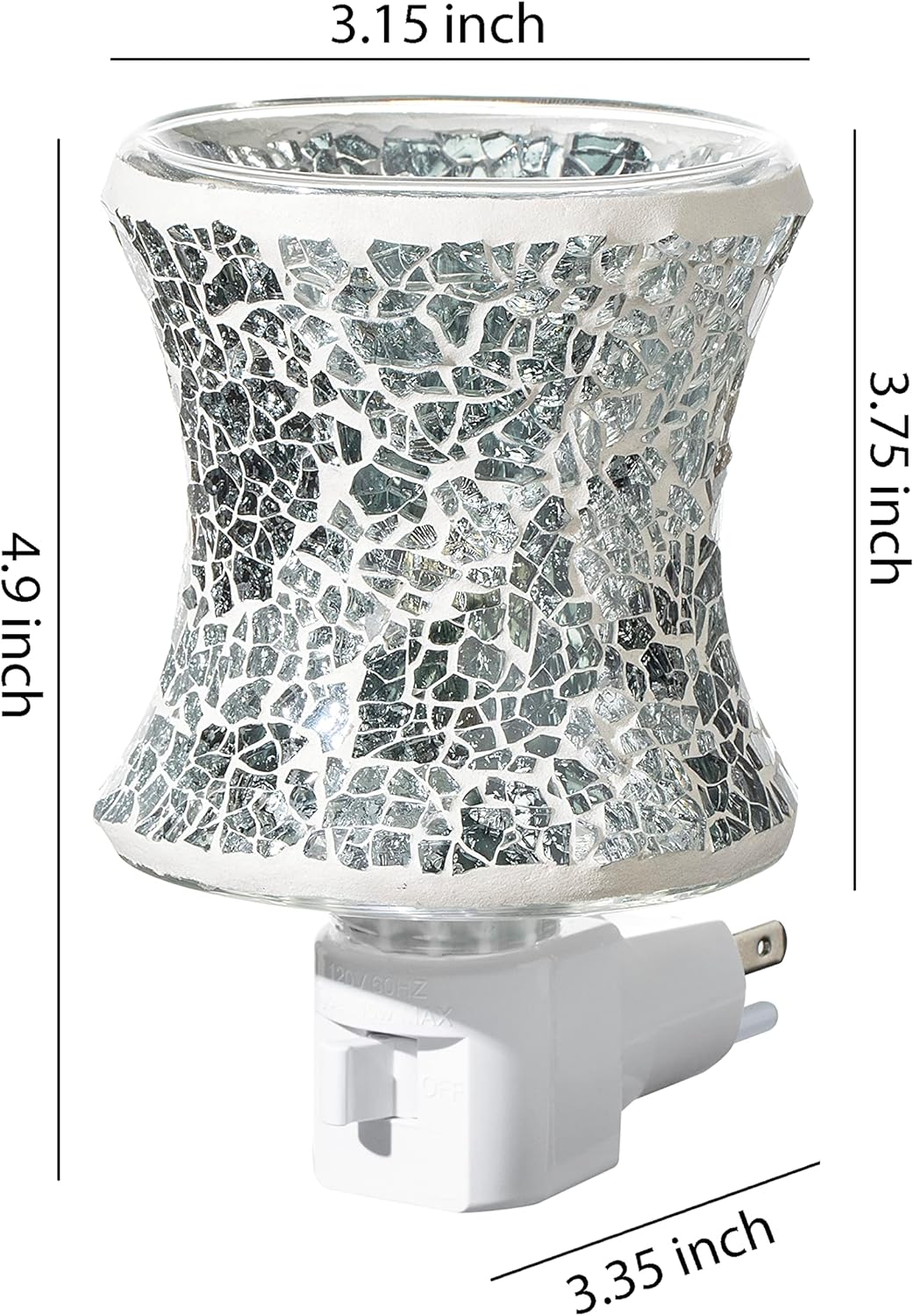 Mosaic Glass Fragrance Wax Melt Warmer with Night Light