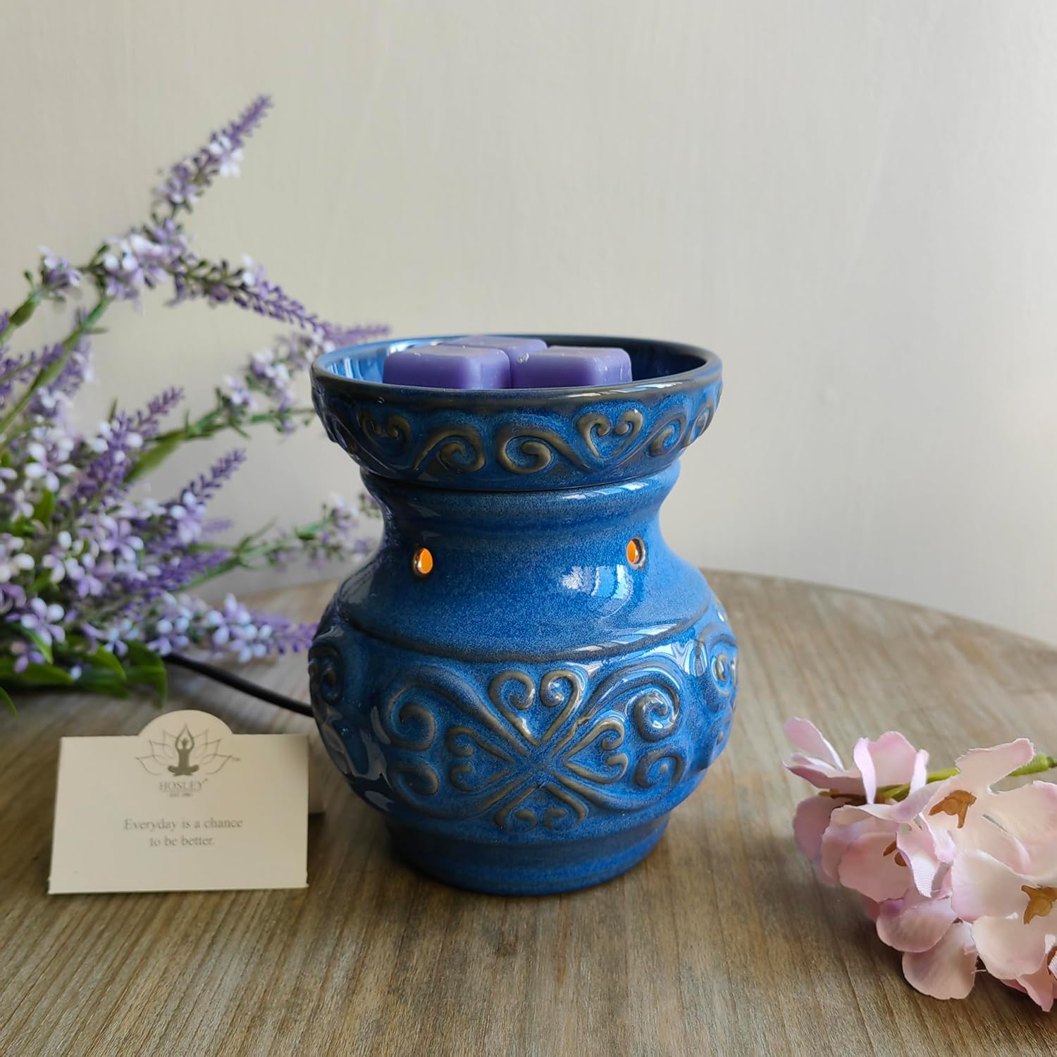 Hosley Blue Ceramic Electric Warmer 5 High