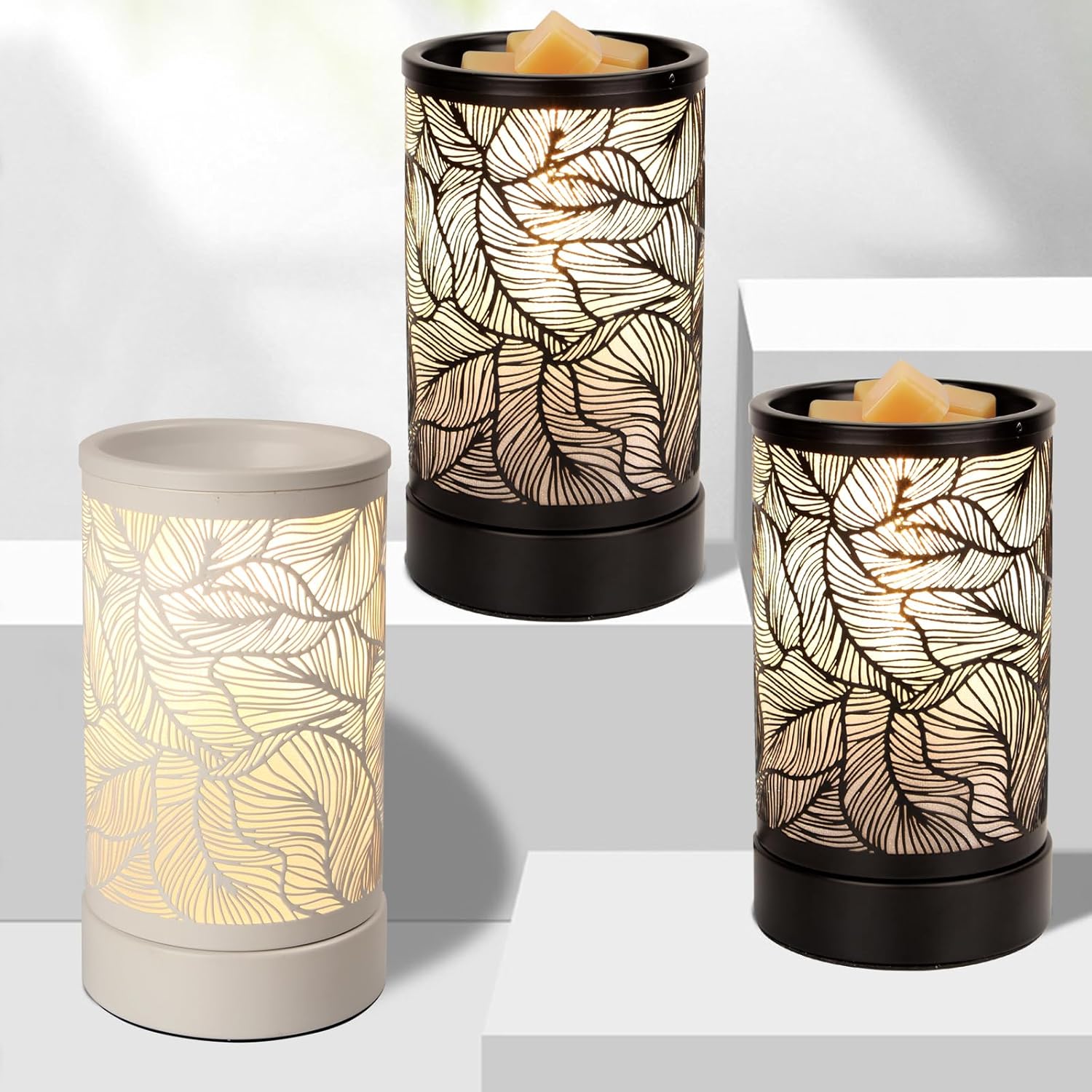 Electric Wax Melter Warmer with Night Light Metal Design