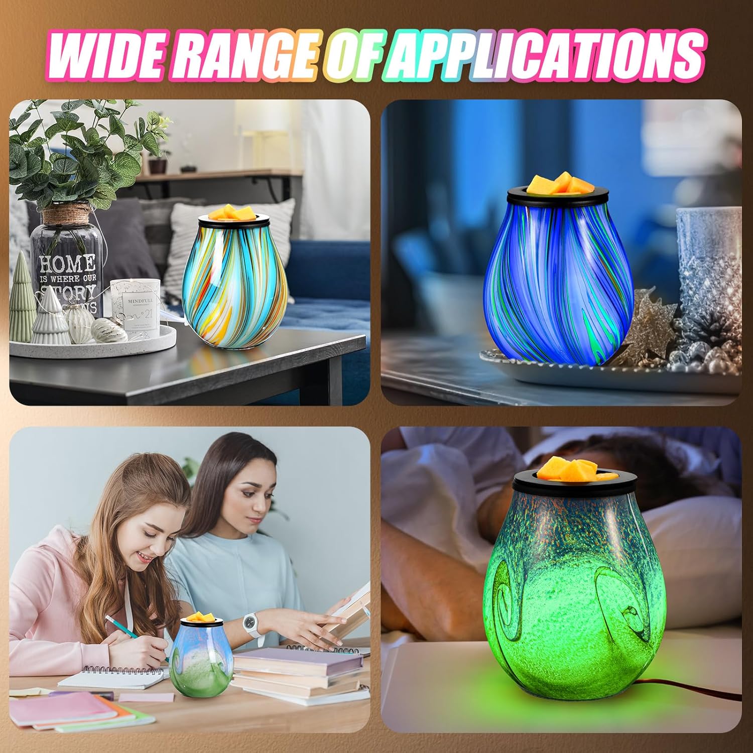 Tujoe 2 Pcs Electric Wax Melter with LED Light and PTC Heating
