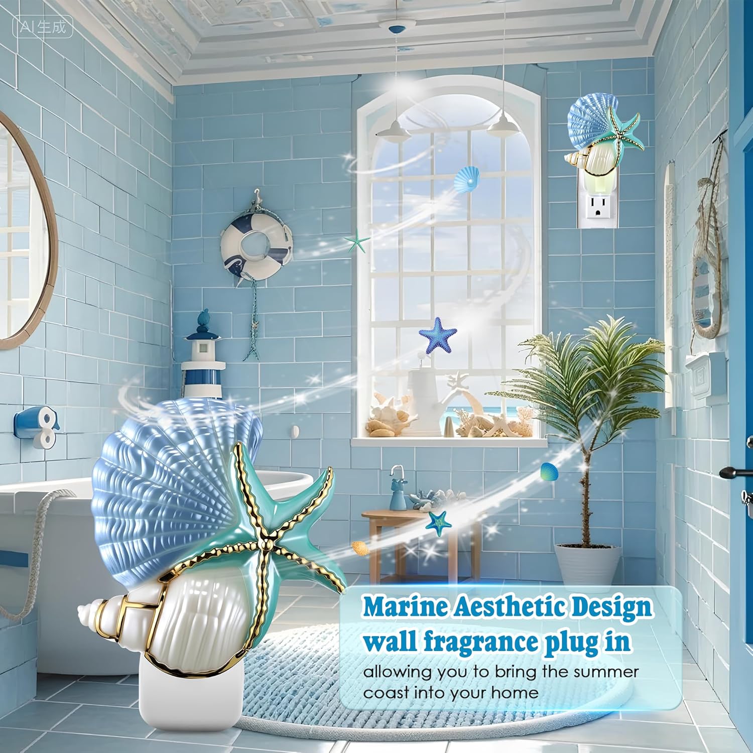 Marine Style Wall Fragrance Plug with Night Light