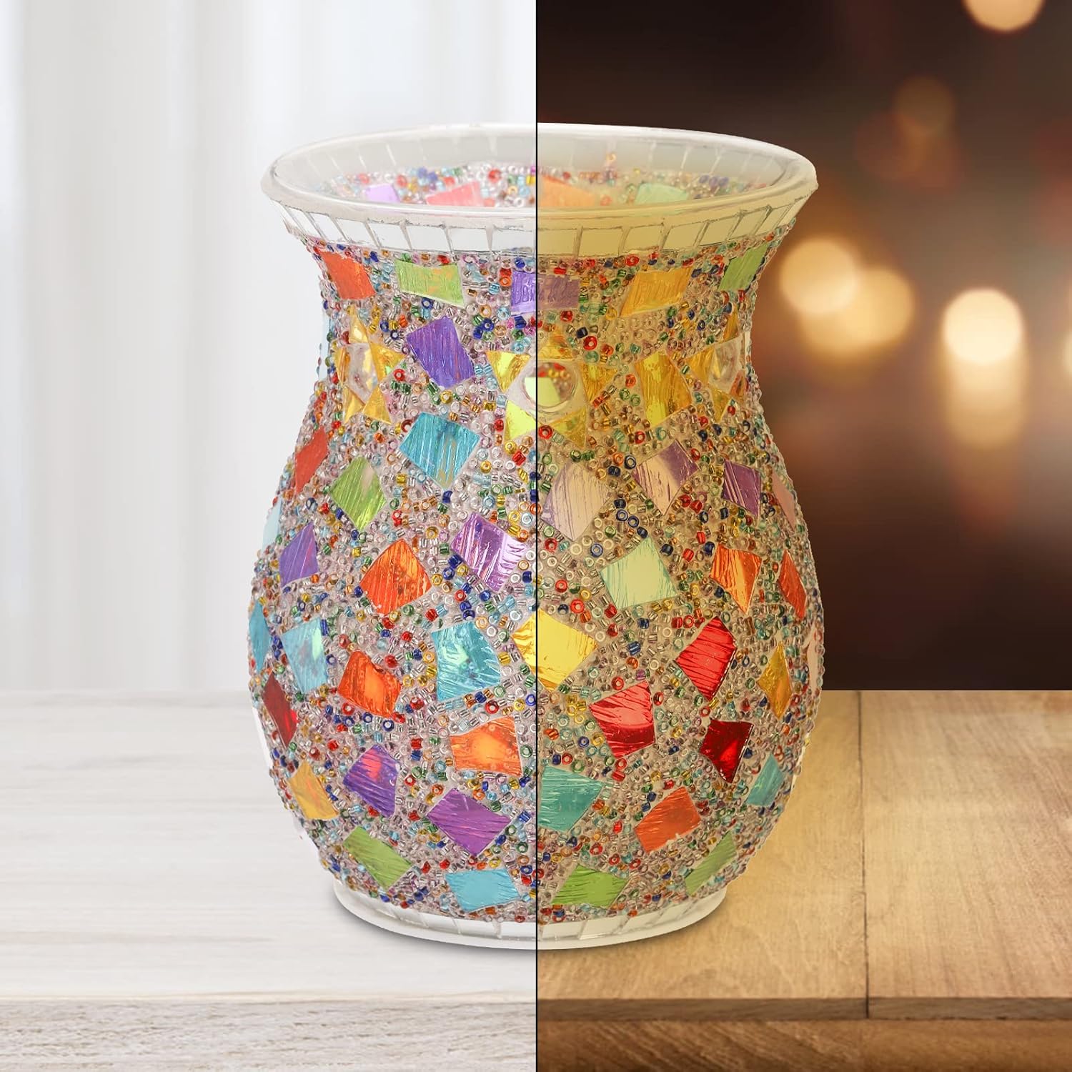 Lyellfe 2 Pack Mosaic Glass Diffuser