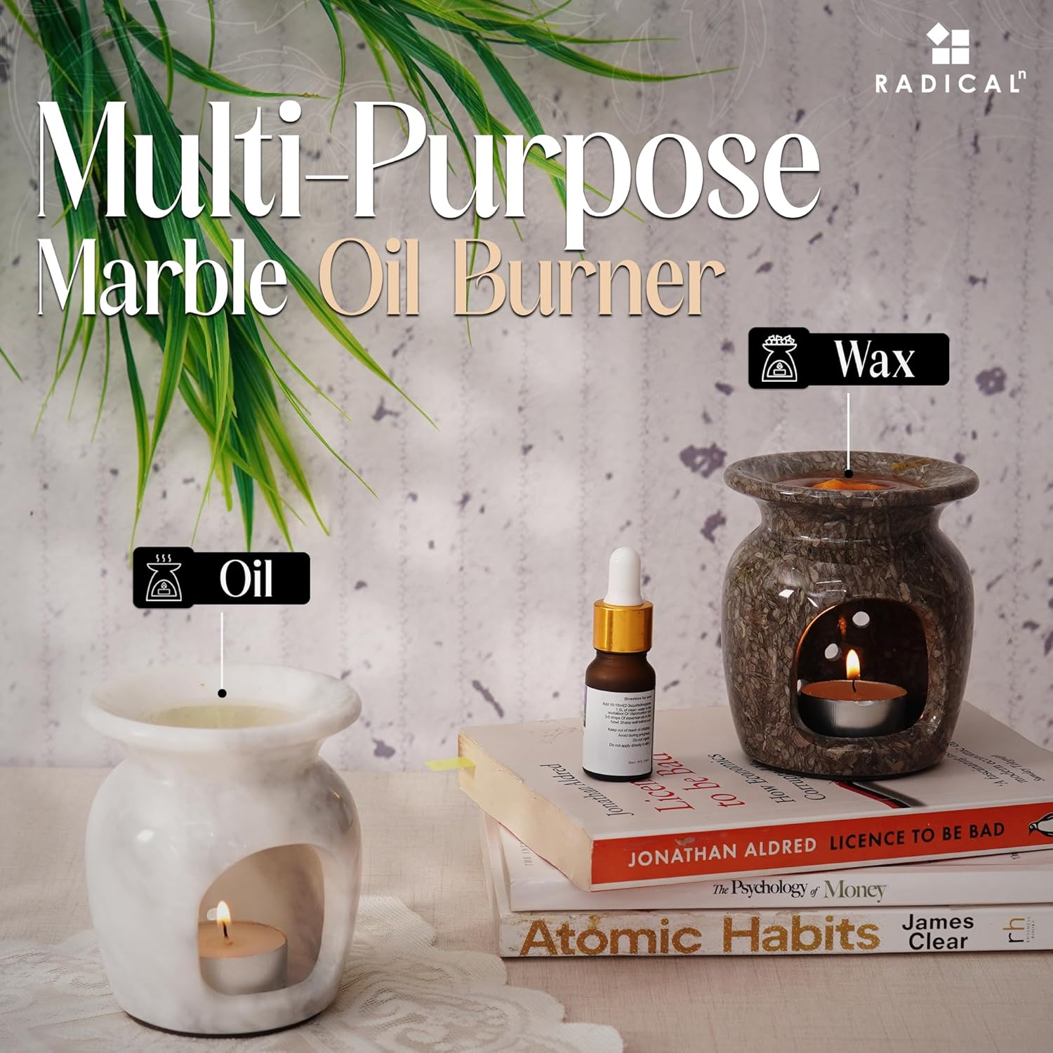 Radicaln Marble Oil Burner 4 Inch Oceanic Decor
