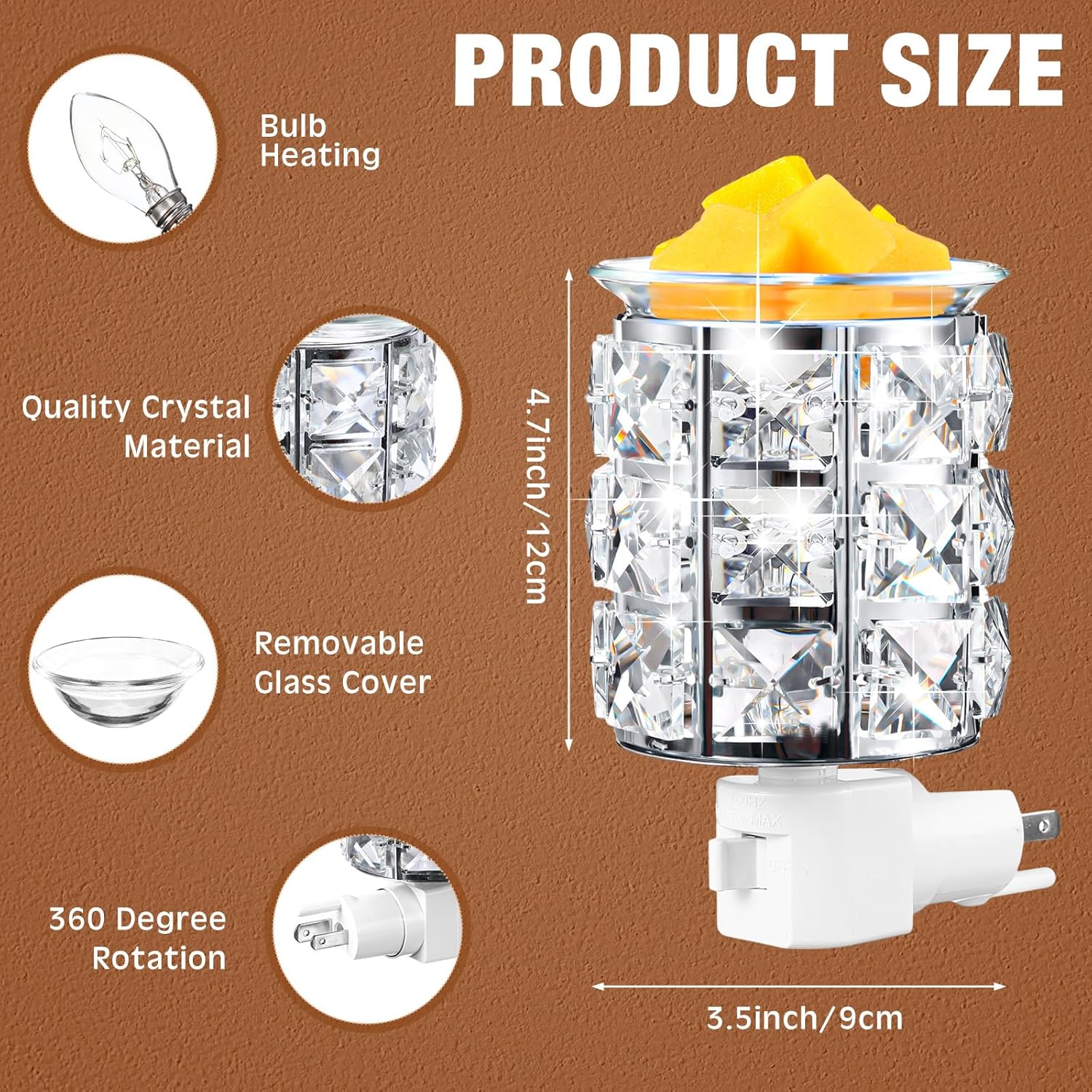 4 Pcs Wall Plug In Wax Warmer Crystal Fragrance Diffuser