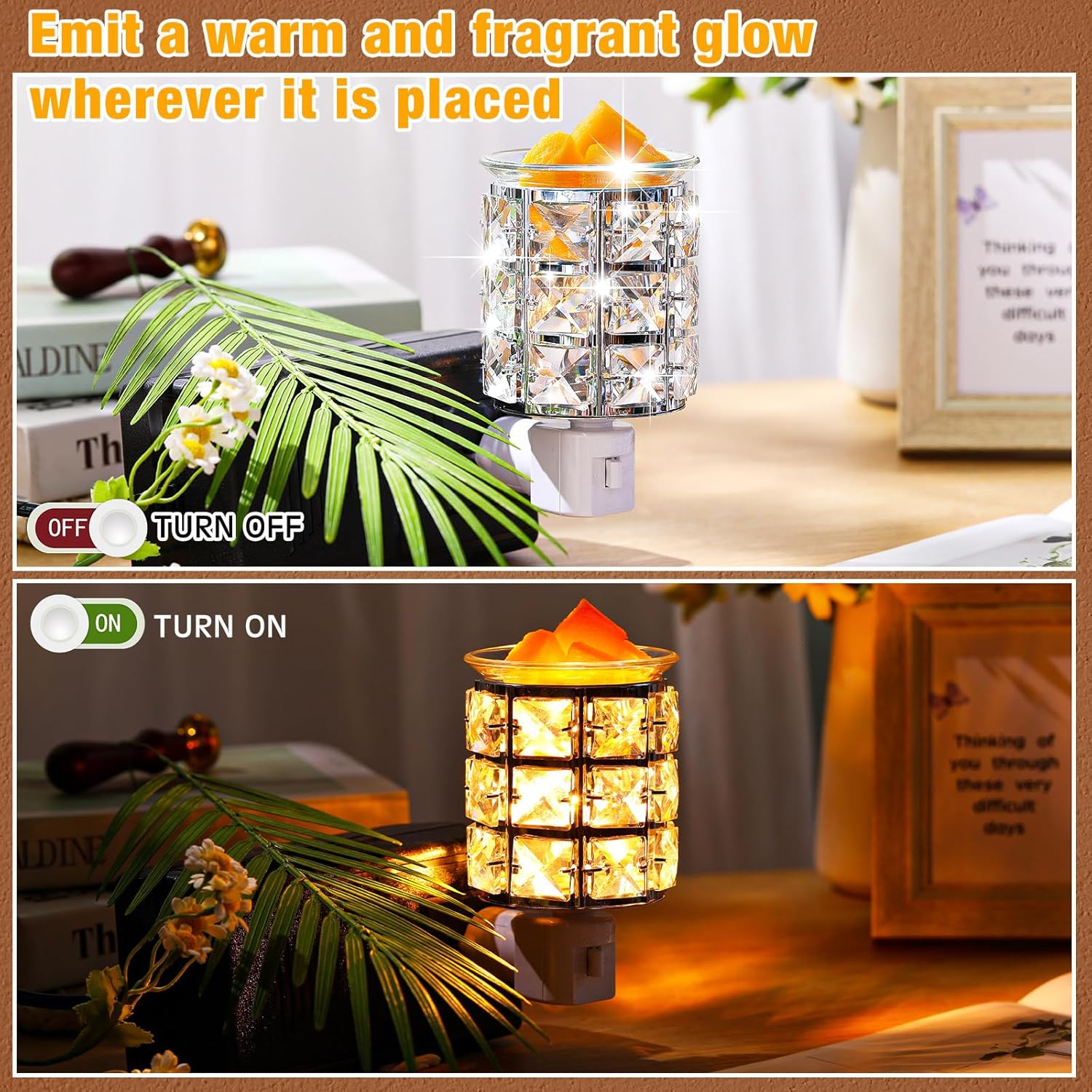 4 Pcs Wall Plug In Wax Warmer Crystal Fragrance Diffuser