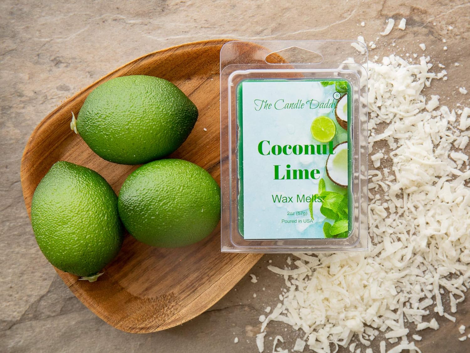 Coconut Lime Scented Wax Melts - 6 Cubes 2 Ounces