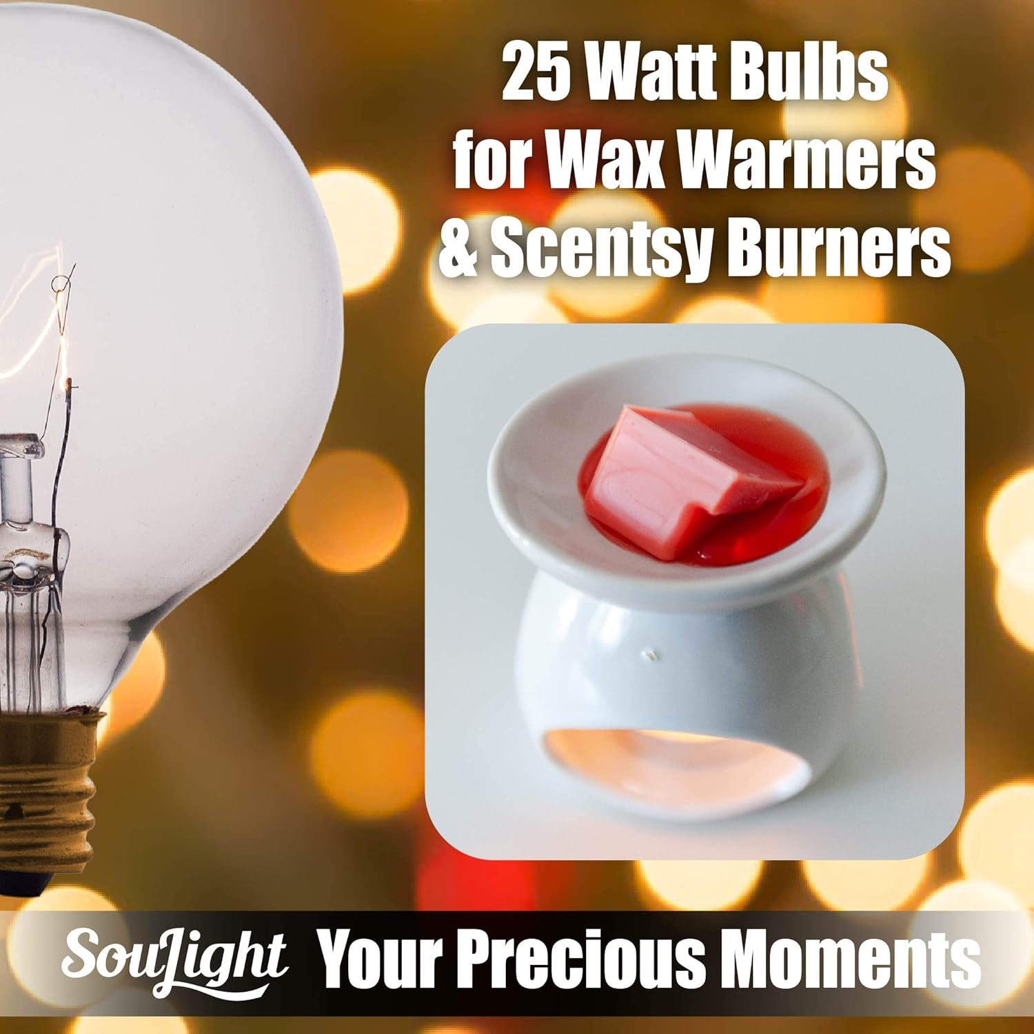 SouLight 25W Wax Warmer Bulbs Pack of 6 E12 Socket
