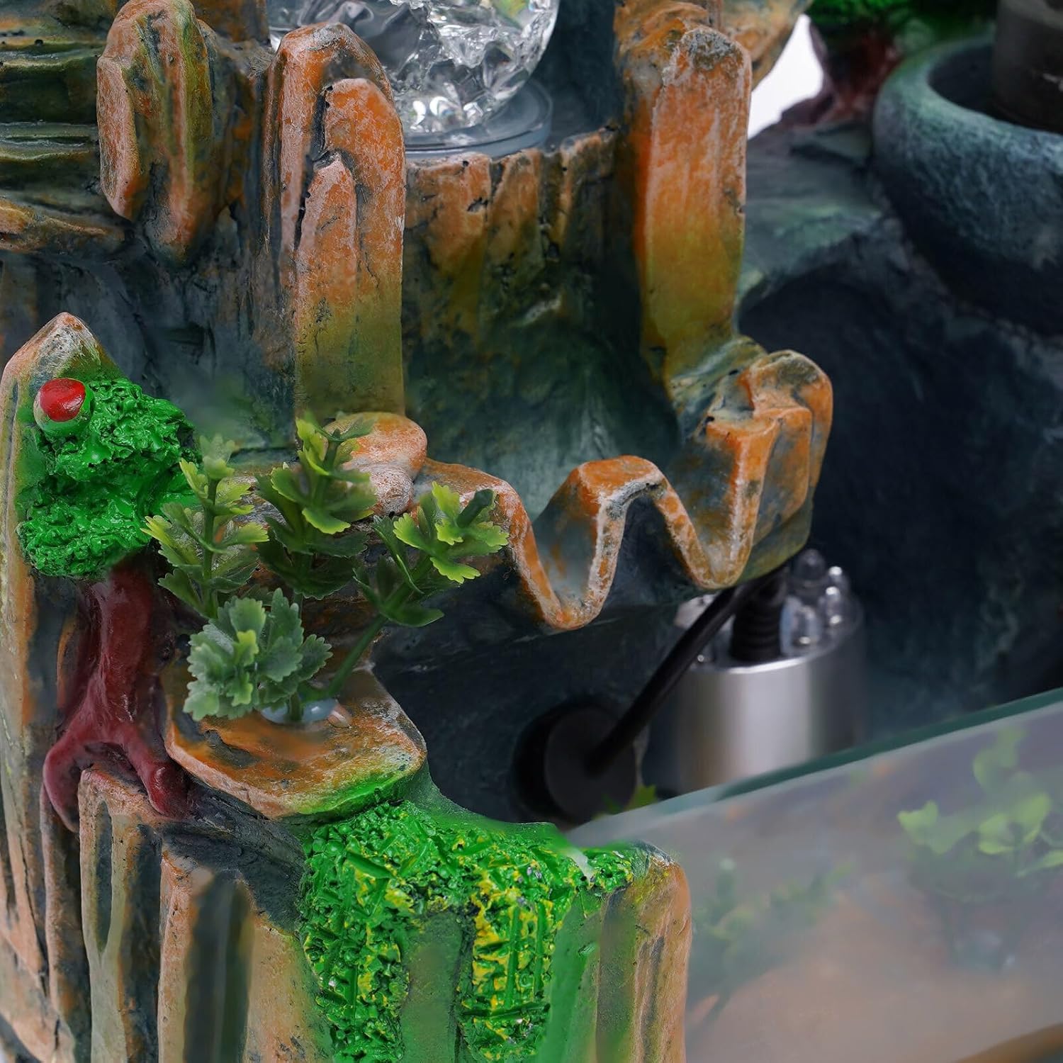 Mini Tabletop Fountain With LED Light - Indoor Decor