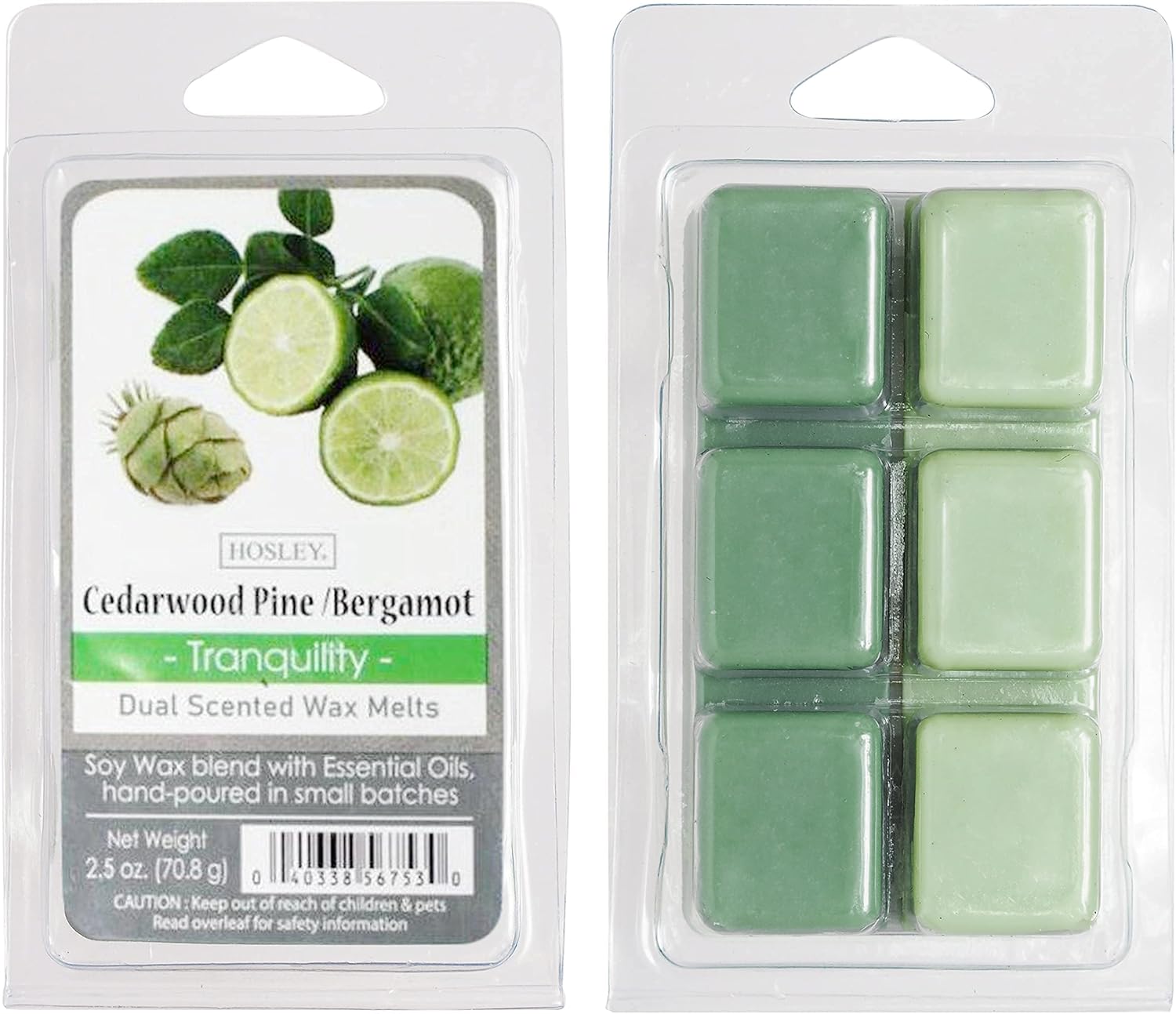 Hosley Set of 6 Cedarwood Pine Bergamot Scented Wax Melts