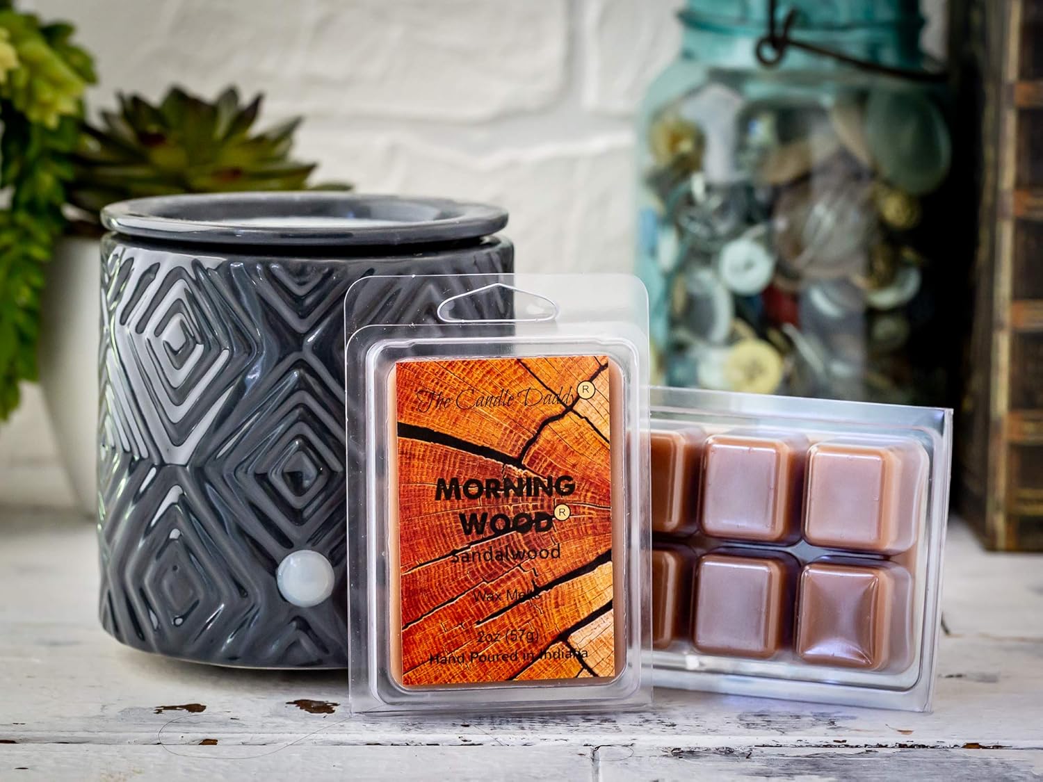 Morning Wood Funny Sandalwood Wax Melt 6 Cubes 1 Pack