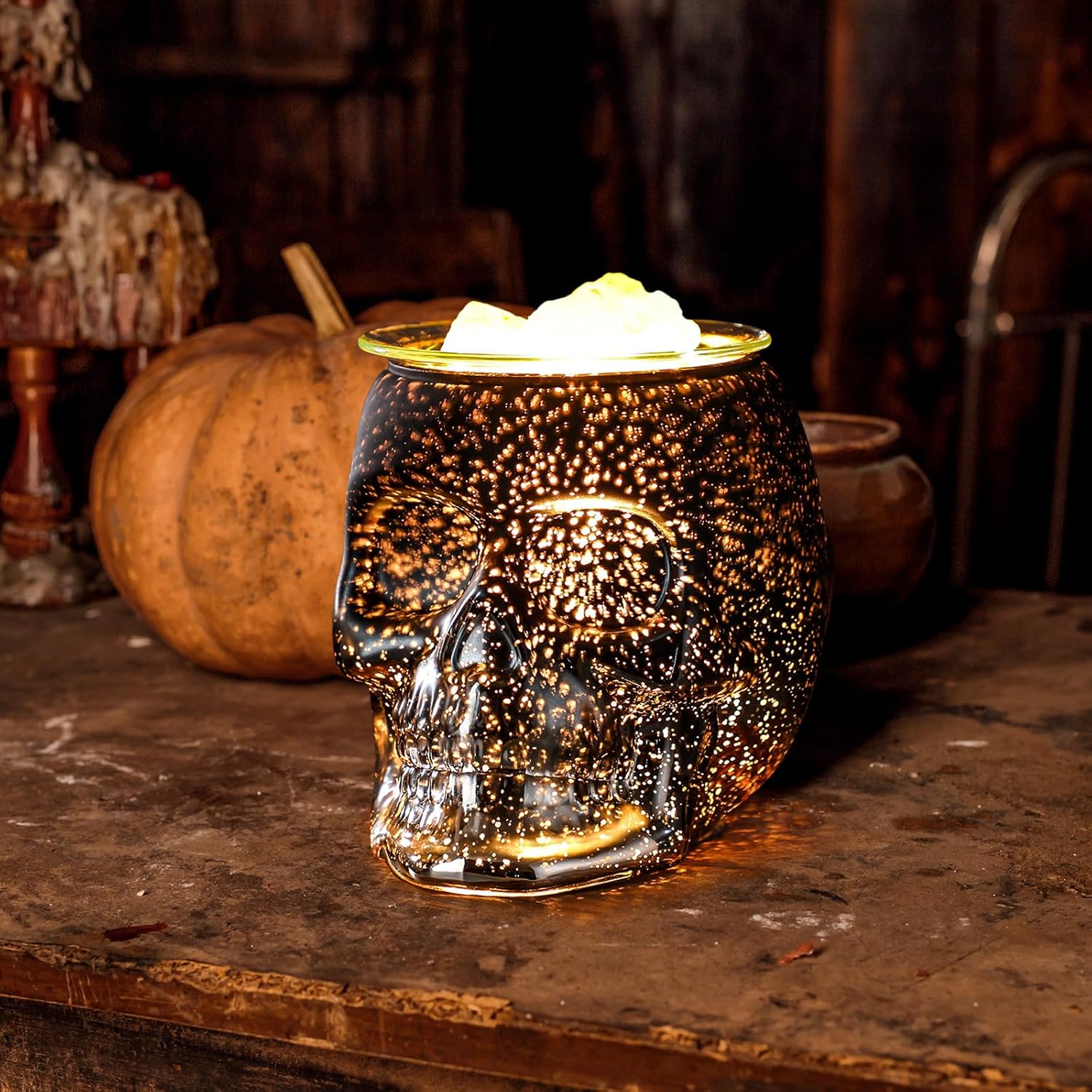 Halloween Skull Wax Melter with LED Light