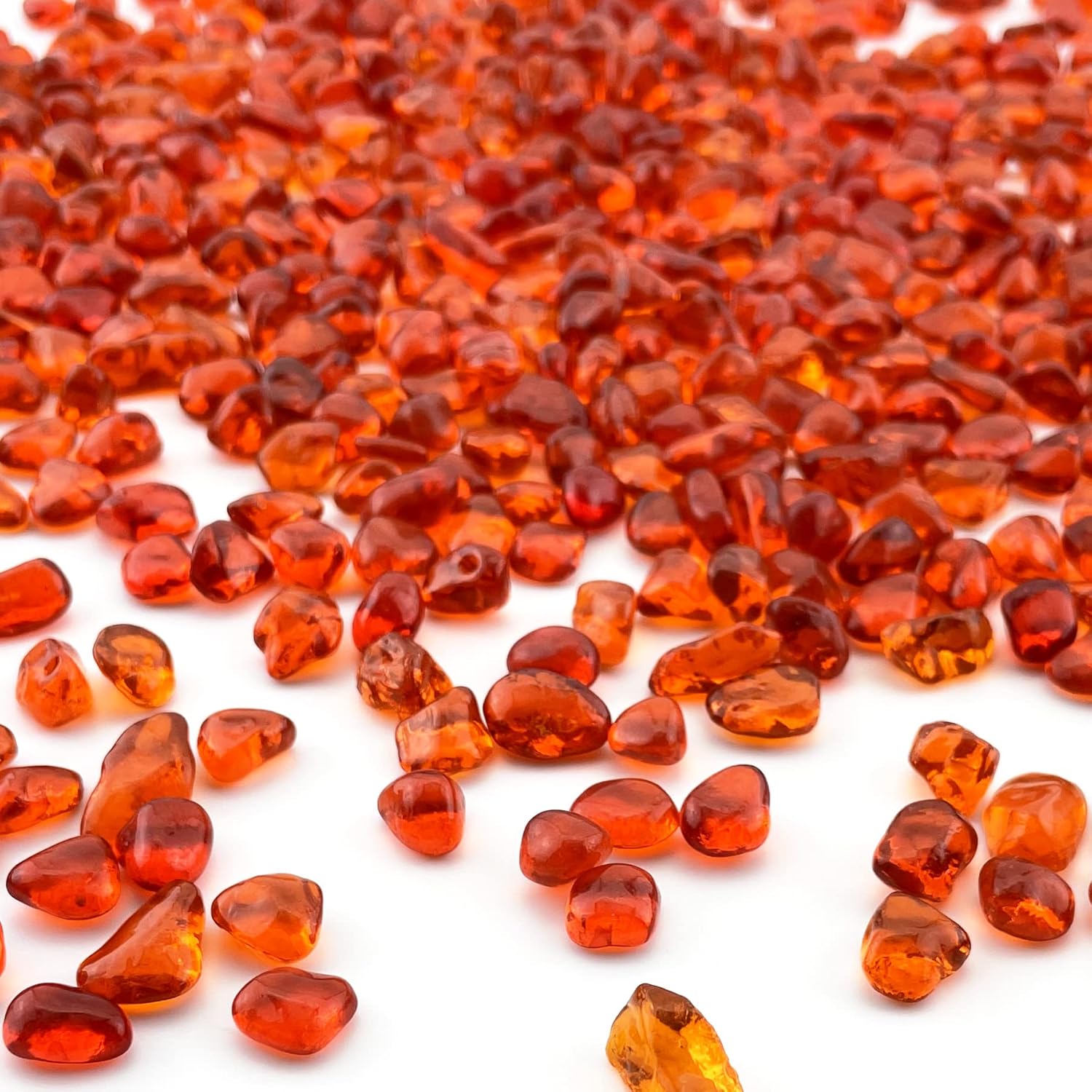 CYS EXCEL Red Orange Glass Vase Filler 10 LBS