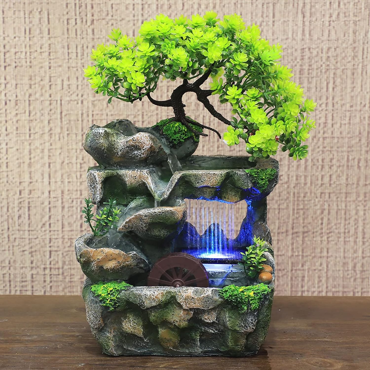 TFCFL Water Fountain with LED Light and Rock Design