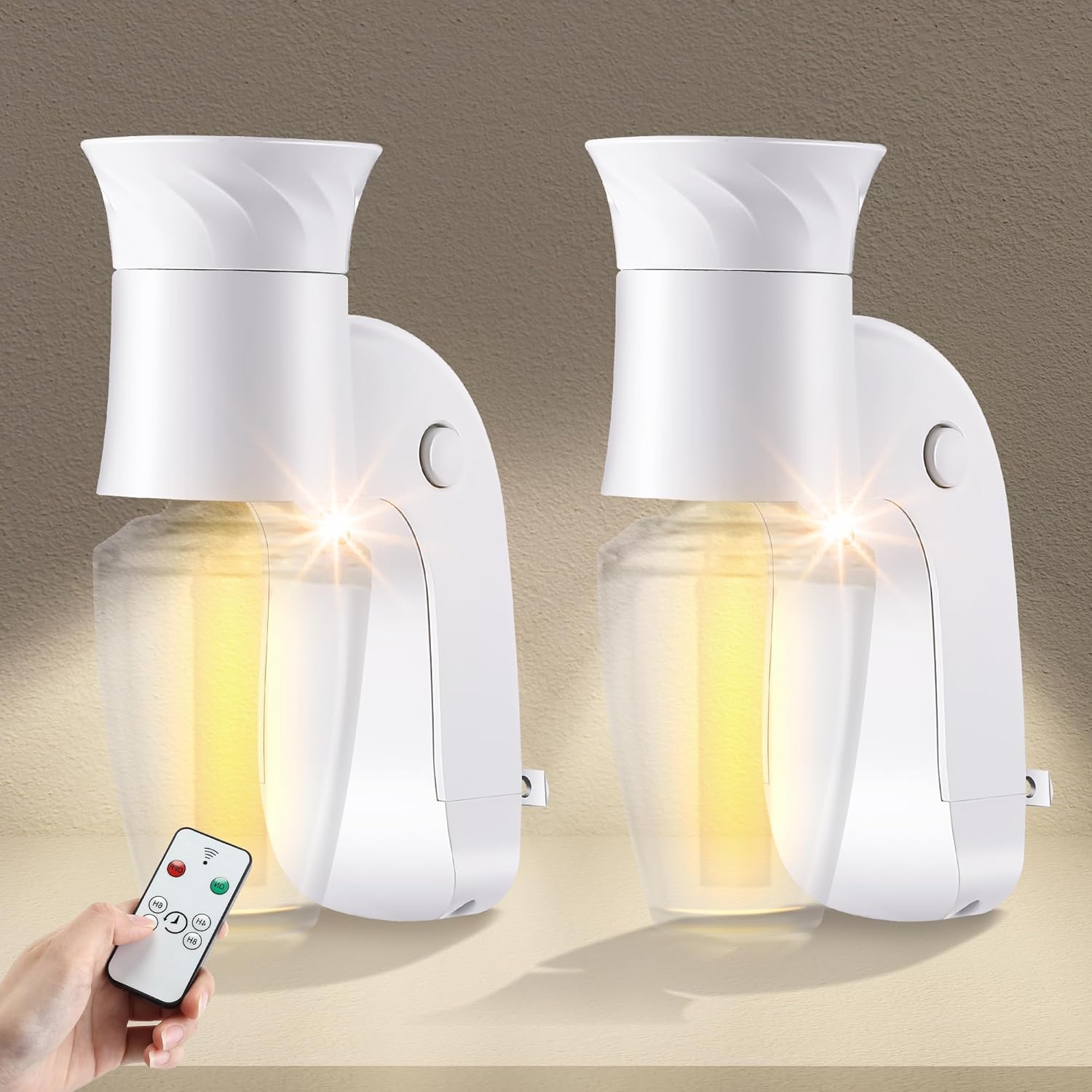 Nuanchu 2 Pack Wall Fragrance Plug In with Remote Timer and Night Light