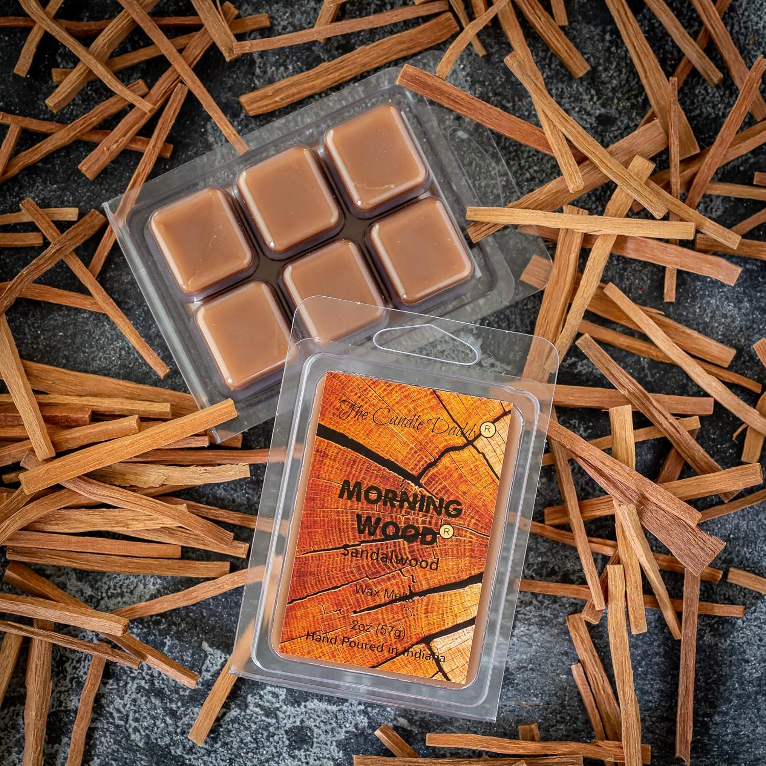 Morning Wood Funny Sandalwood Wax Melt 6 Cubes 1 Pack