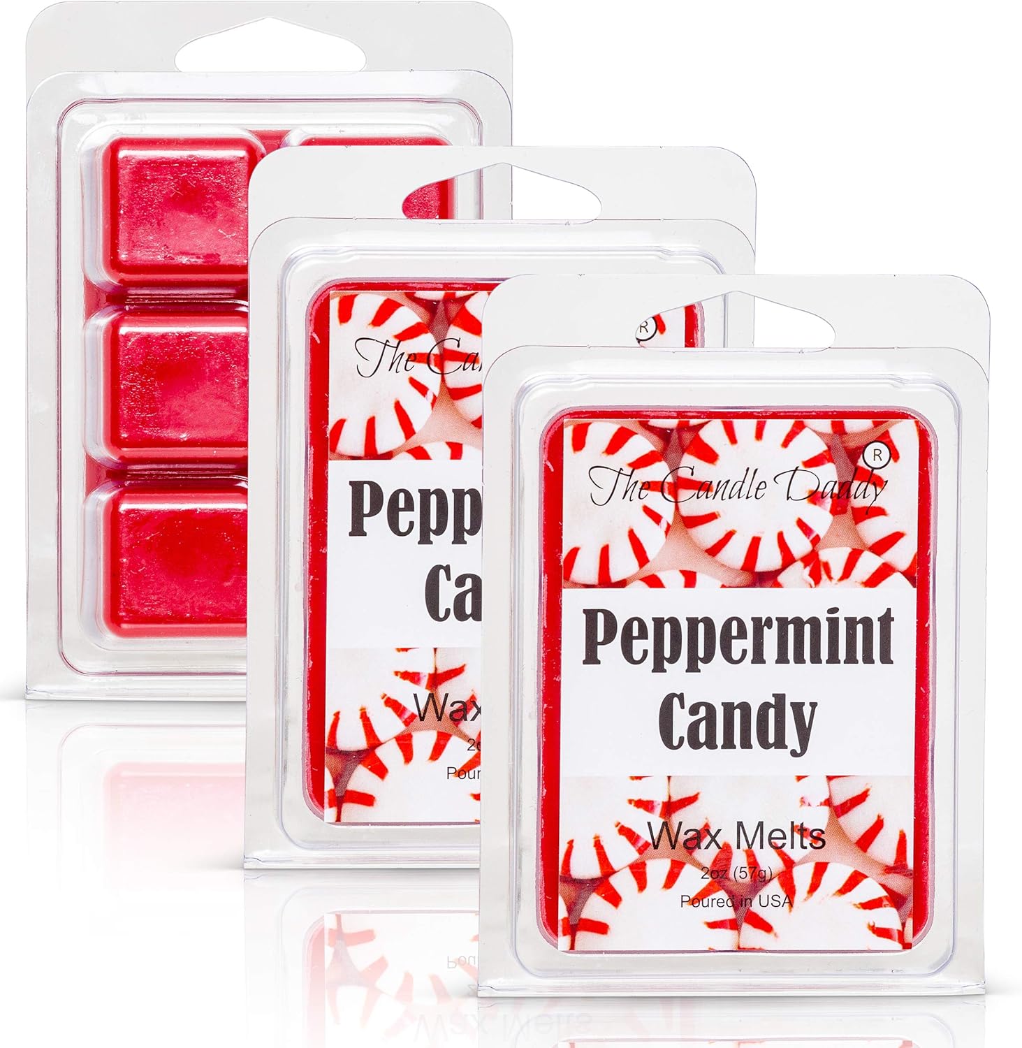 Peppermint Candy Scented Wax Melts - 6 Cubes 2 Ounces