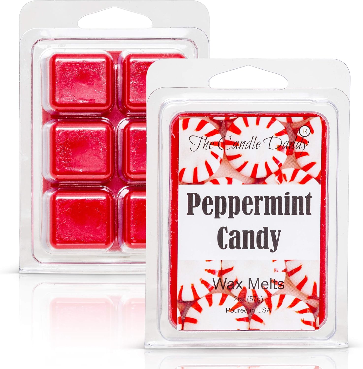 Peppermint Candy Scented Wax Melts - 6 Cubes 2 Ounces